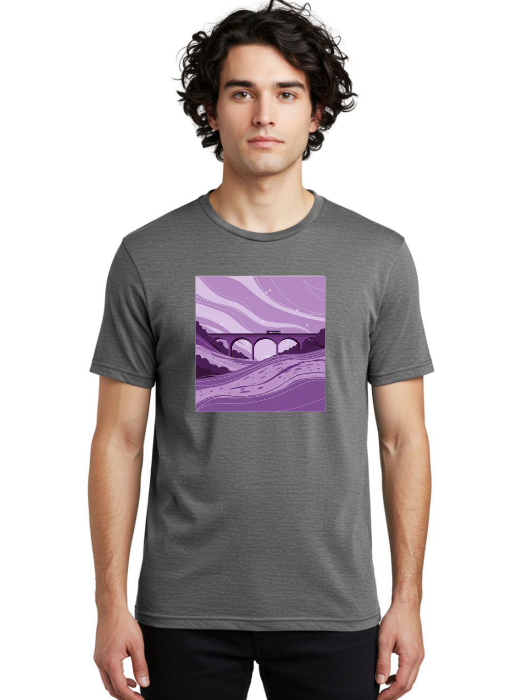Train-On-Bridge Men'S Graphic Tee, 100% Cotton, Comfortable Casual Summer Wear, Machine Washable, Vintage Camera, Old Camera, Antique Camera, Black Camera, Classic Photography, Photography Equipment, Nostalgic Device, Film Camera, Camera Art Baf599