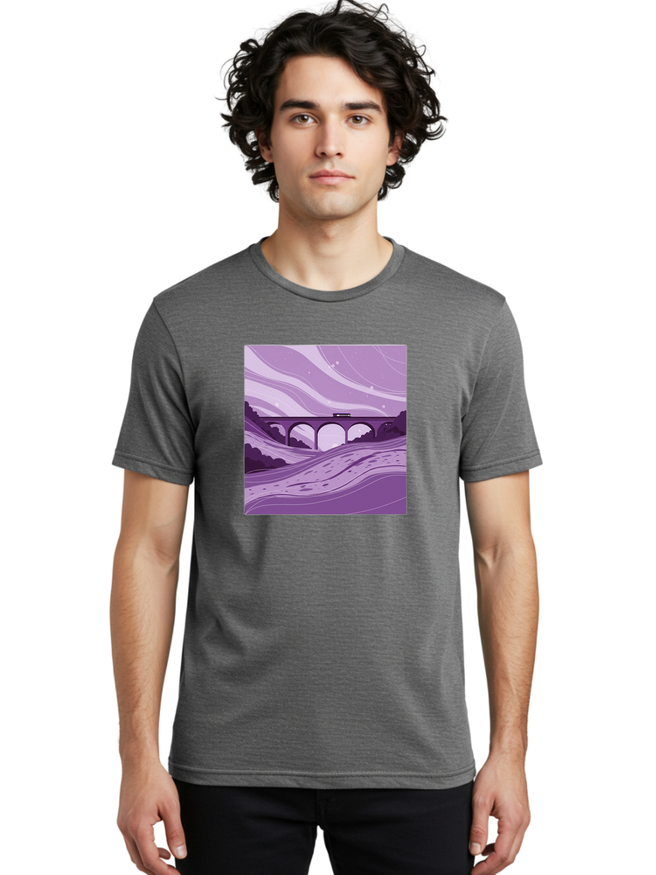 Train-On-Bridge Men'S Graphic Tee, 100% Cotton, Comfortable Casual Summer Wear, Machine Washable, Vintage Camera, Old Camera, Antique Camera, Black Camera, Classic Photography, Photography Equipment, Nostalgic Device, Film Camera, Camera Art Baf599