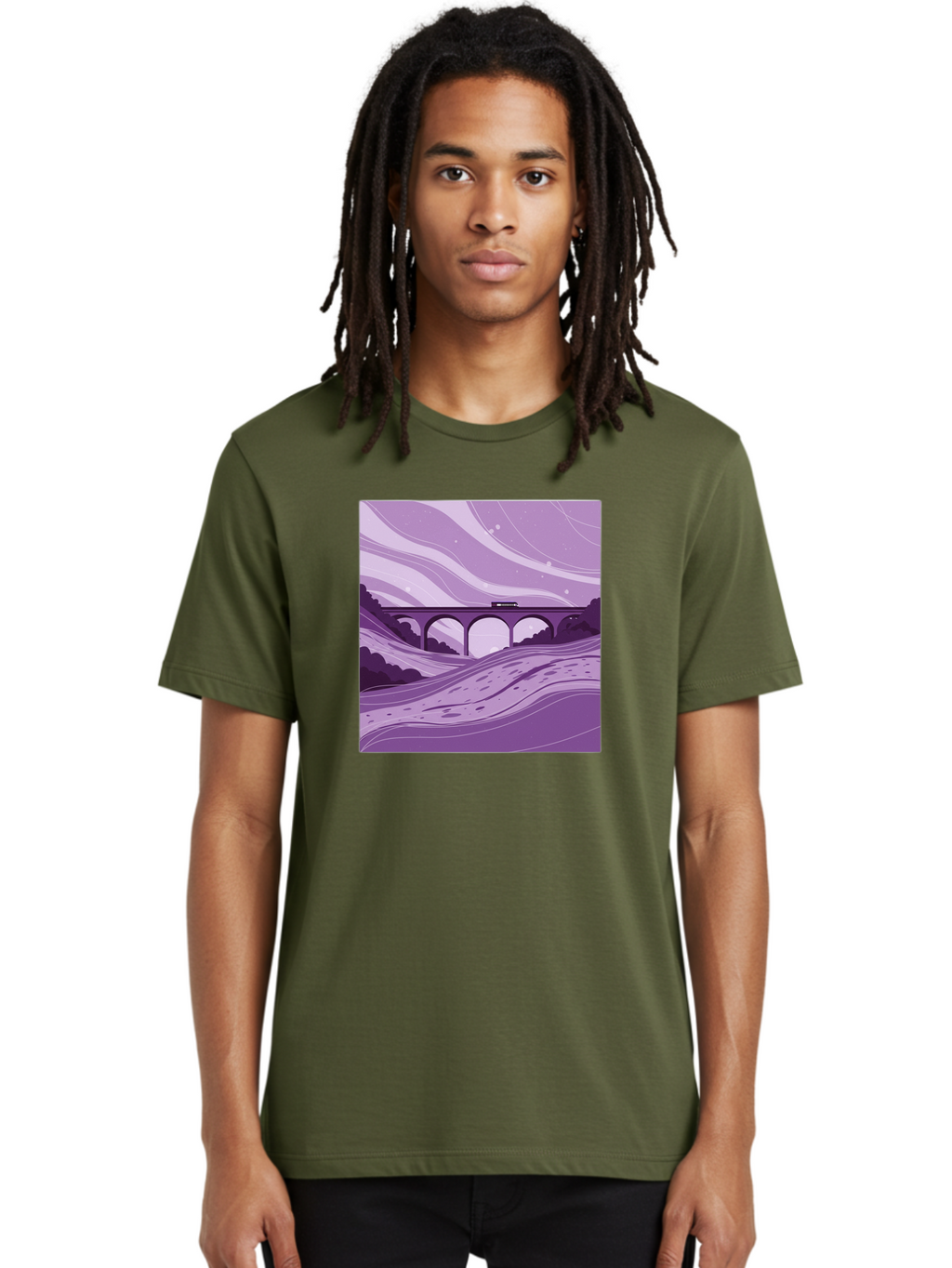 Train-On-Bridge Men'S Graphic Tee, 100% Cotton, Comfortable Casual Summer Wear, Machine Washable, Vintage Camera, Old Camera, Antique Camera, Black Camera, Classic Photography, Photography Equipment, Nostalgic Device, Film Camera, Camera Art Baf599