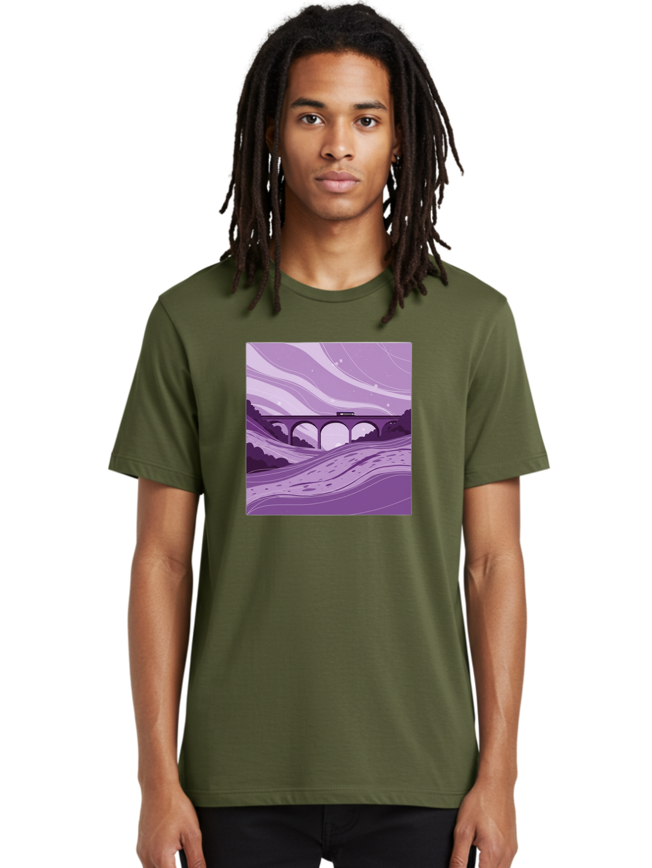 Train-On-Bridge Men'S Graphic Tee, 100% Cotton, Comfortable Casual Summer Wear, Machine Washable, Vintage Camera, Old Camera, Antique Camera, Black Camera, Classic Photography, Photography Equipment, Nostalgic Device, Film Camera, Camera Art Baf599