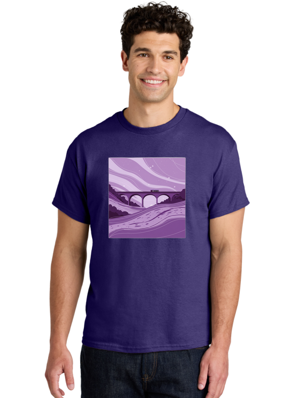 Train-On-Bridge Men'S Graphic Tee, 100% Cotton, Comfortable Casual Summer Wear, Machine Washable, Vintage Camera, Old Camera, Antique Camera, Black Camera, Classic Photography, Photography Equipment, Nostalgic Device, Film Camera, Camera Art Baf599