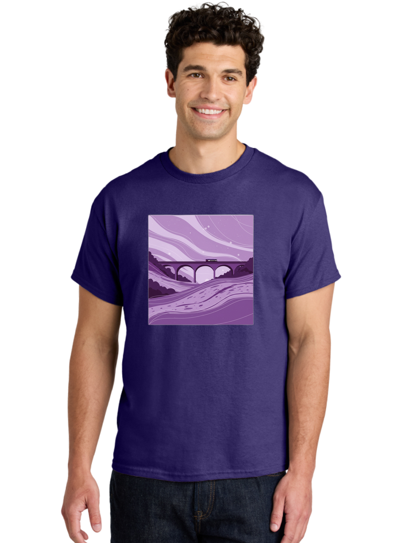 Train-On-Bridge Men'S Graphic Tee, 100% Cotton, Comfortable Casual Summer Wear, Machine Washable, Vintage Camera, Old Camera, Antique Camera, Black Camera, Classic Photography, Photography Equipment, Nostalgic Device, Film Camera, Camera Art Baf599