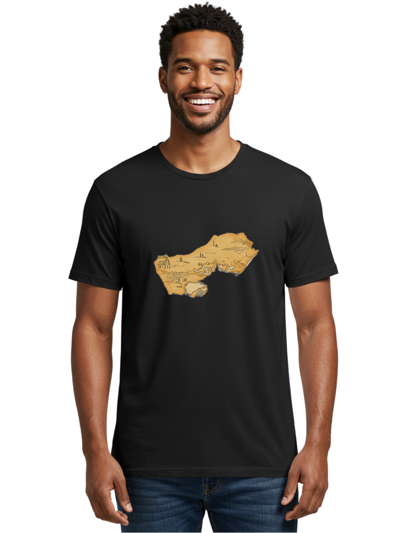 Treasure-Map-1 Men'S Graphic Tee, 100% Cotton, Comfortable Casual Summer Wear, Machine Washable, Vintage Camera, Old Camera, Antique Camera, Black Camera, Classic Photography, Photography Equipment, Nostalgic Device, Film Camera, Camera Art Baf601