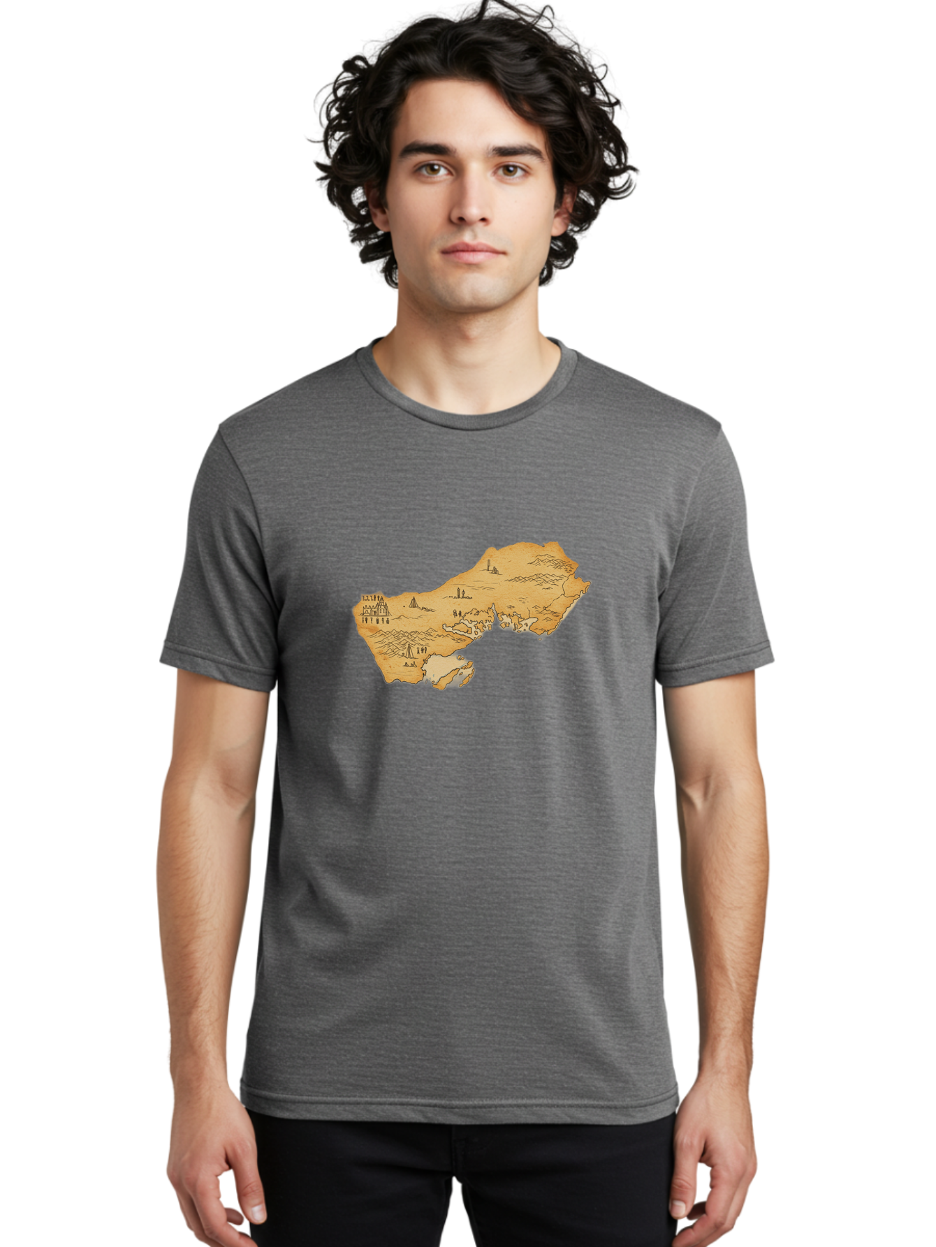 Treasure-Map-1 Men'S Graphic Tee, 100% Cotton, Comfortable Casual Summer Wear, Machine Washable, Vintage Camera, Old Camera, Antique Camera, Black Camera, Classic Photography, Photography Equipment, Nostalgic Device, Film Camera, Camera Art Baf601