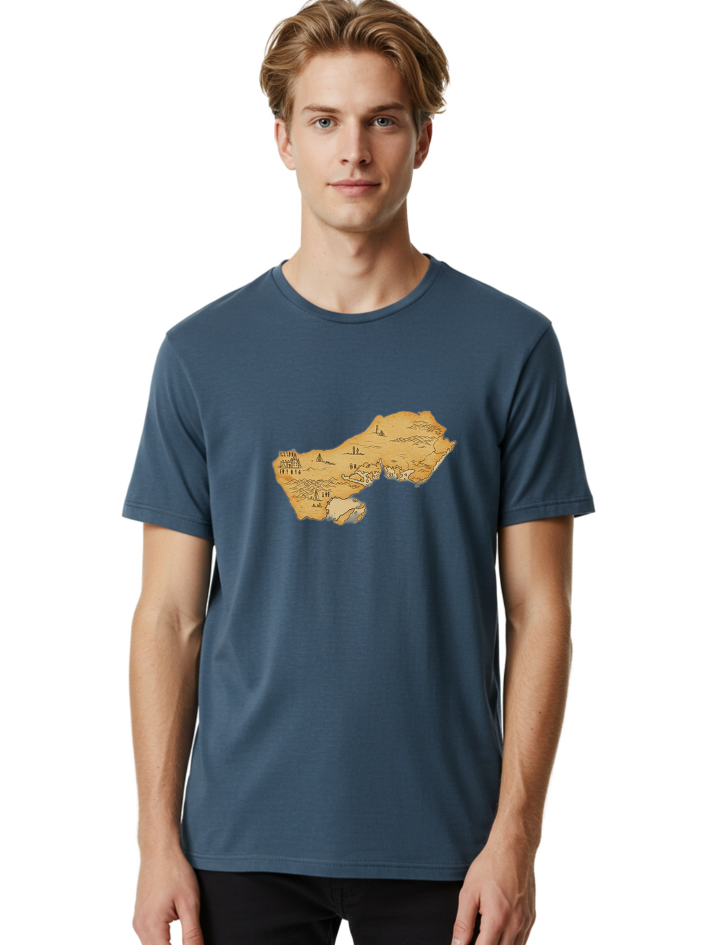 Treasure-Map-1 Men'S Graphic Tee, 100% Cotton, Comfortable Casual Summer Wear, Machine Washable, Vintage Camera, Old Camera, Antique Camera, Black Camera, Classic Photography, Photography Equipment, Nostalgic Device, Film Camera, Camera Art Baf601