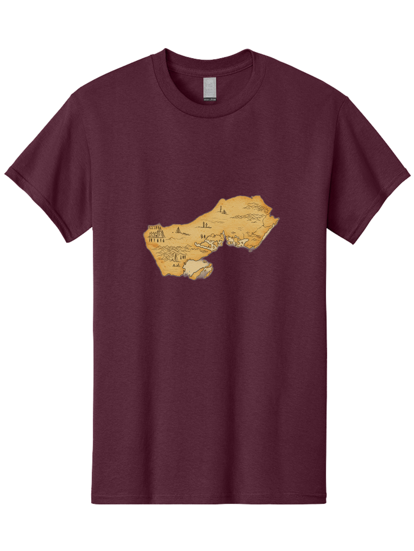 Treasure-Map-1 Men'S Graphic Tee, 100% Cotton, Comfortable Casual Summer Wear, Machine Washable, Vintage Camera, Old Camera, Antique Camera, Black Camera, Classic Photography, Photography Equipment, Nostalgic Device, Film Camera, Camera Art Baf601