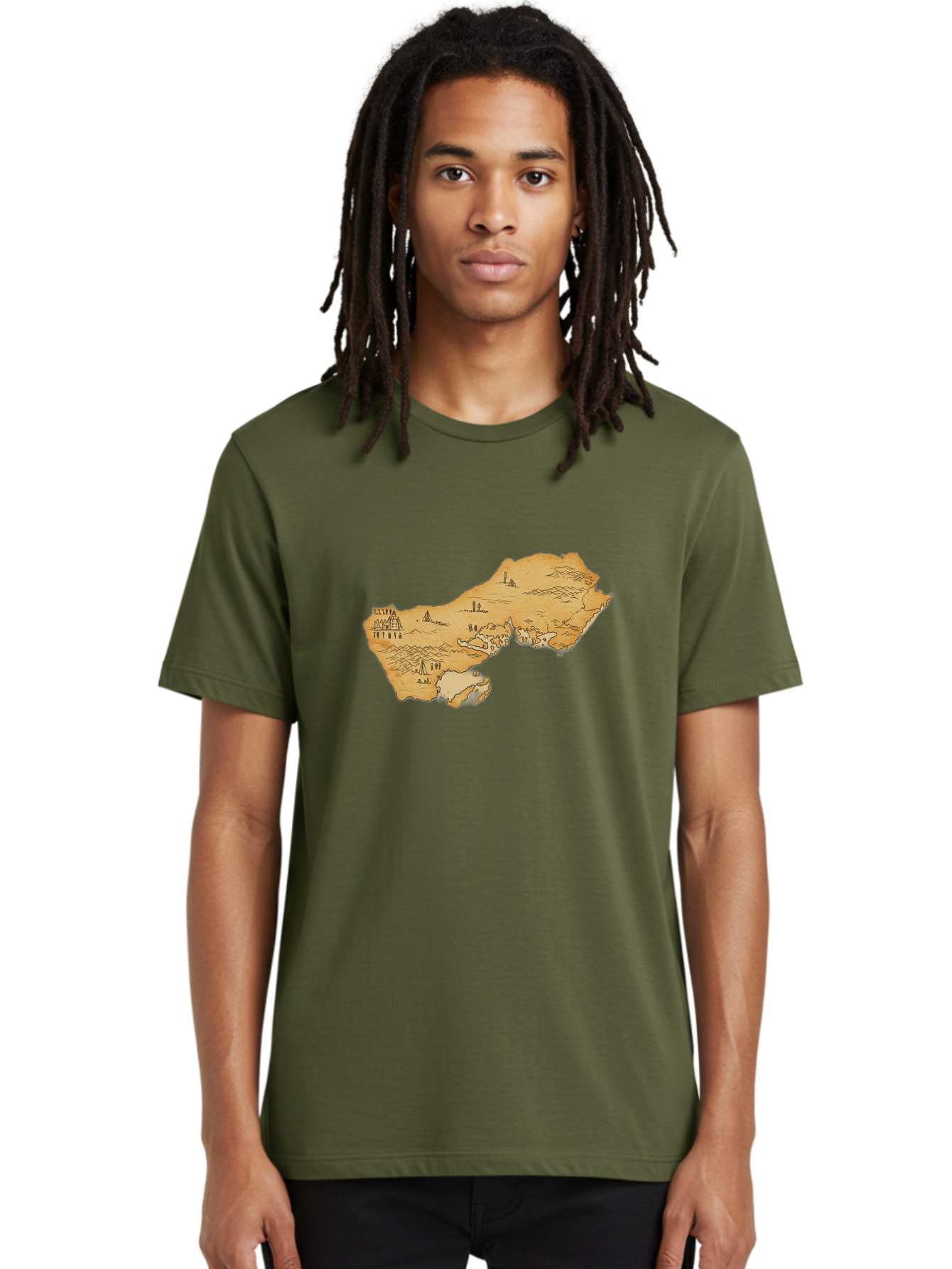Treasure-Map-1 Men'S Graphic Tee, 100% Cotton, Comfortable Casual Summer Wear, Machine Washable, Vintage Camera, Old Camera, Antique Camera, Black Camera, Classic Photography, Photography Equipment, Nostalgic Device, Film Camera, Camera Art Baf601