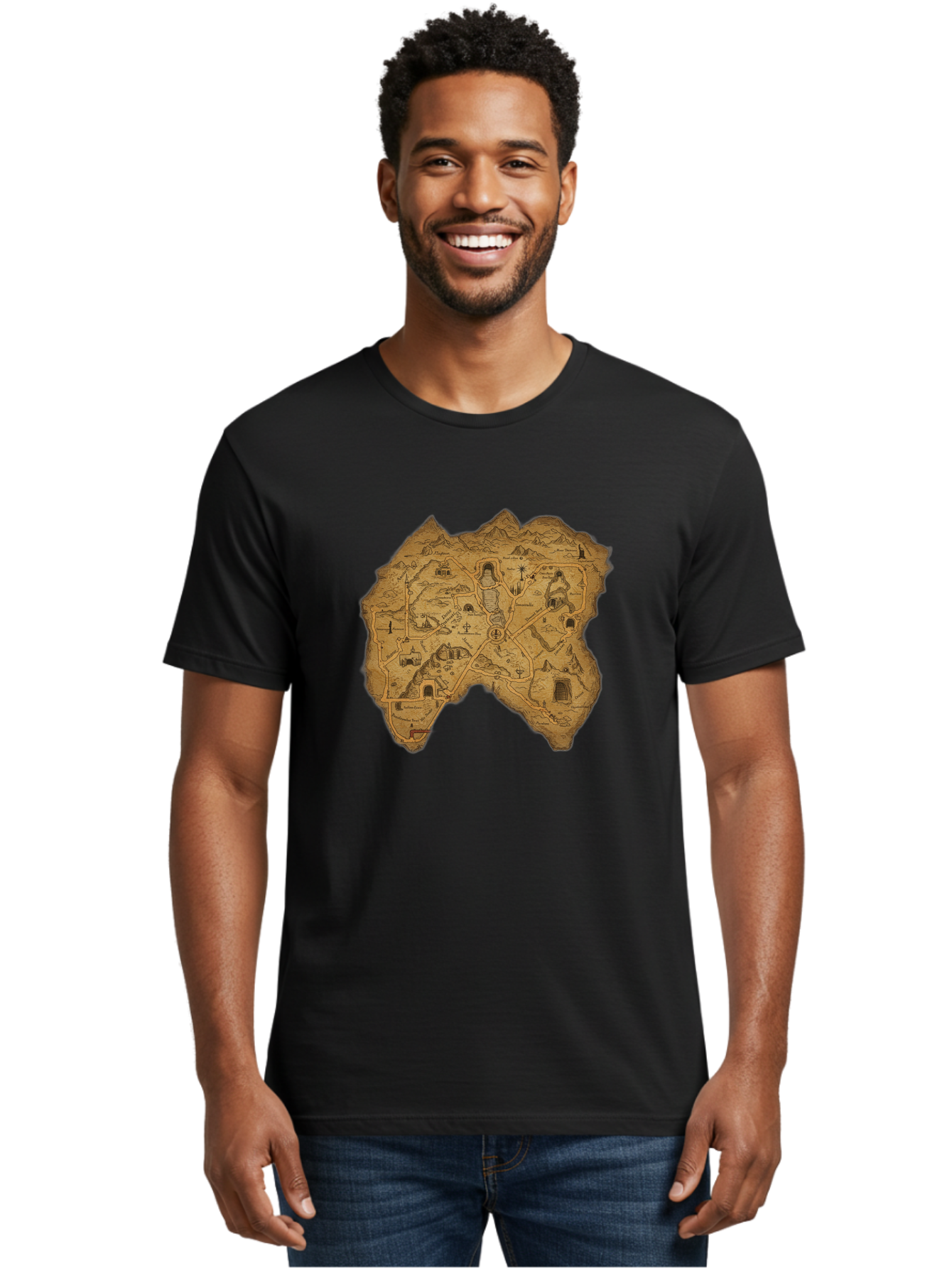 Treasure-Map Men'S Graphic Tee, 100% Cotton, Comfortable Casual Summer Wear, Machine Washable, Vintage Camera, Old Camera, Antique Camera, Black Camera, Classic Photography, Photography Equipment, Nostalgic Device, Film Camera, Camera Art Baf602