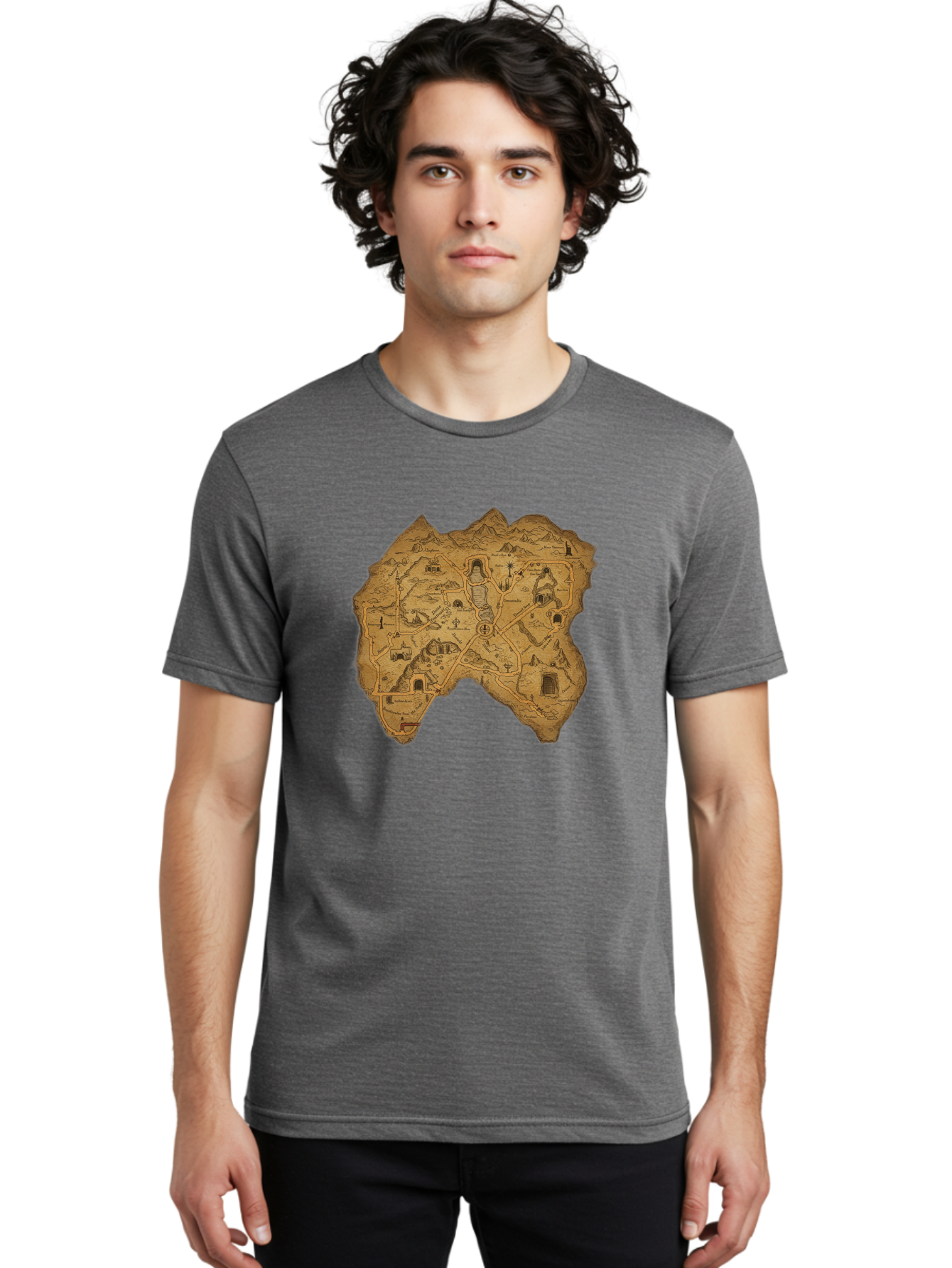 Treasure-Map Men'S Graphic Tee, 100% Cotton, Comfortable Casual Summer Wear, Machine Washable, Vintage Camera, Old Camera, Antique Camera, Black Camera, Classic Photography, Photography Equipment, Nostalgic Device, Film Camera, Camera Art Baf602