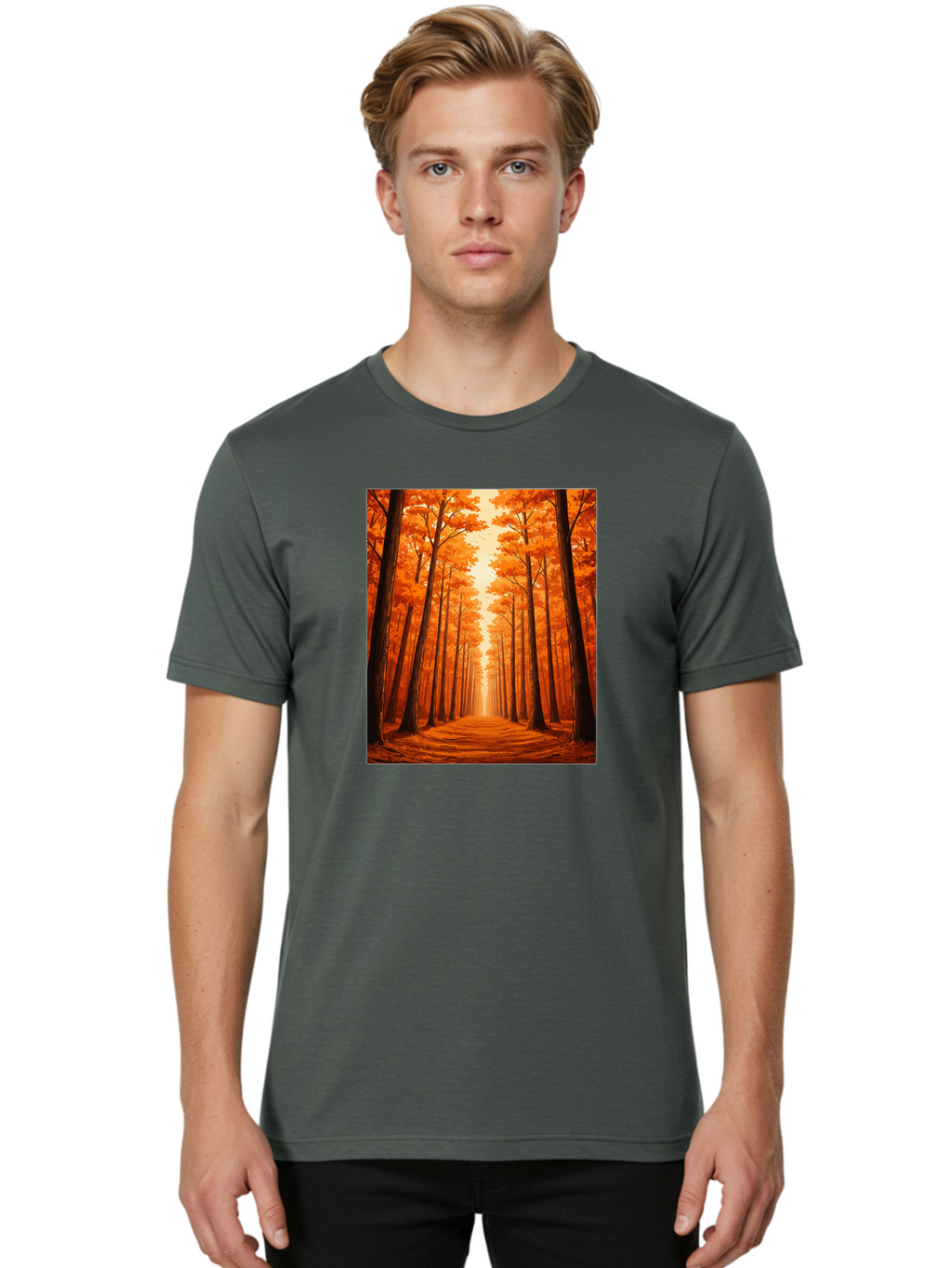 Tree-Lined-Pathway Men'S Graphic Tee, 100% Cotton, Comfortable Casual Summer Wear, Machine Washable, Vintage Camera, Old Camera, Antique Camera, Black Camera, Classic Photography, Photography Equipment, Nostalgic Device, Film Camera, Baf603