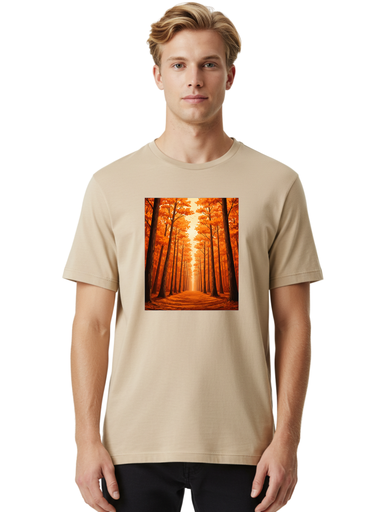 Tree-Lined-Pathway Men'S Graphic Tee, 100% Cotton, Comfortable Casual Summer Wear, Machine Washable, Vintage Camera, Old Camera, Antique Camera, Black Camera, Classic Photography, Photography Equipment, Nostalgic Device, Film Camera, Baf603