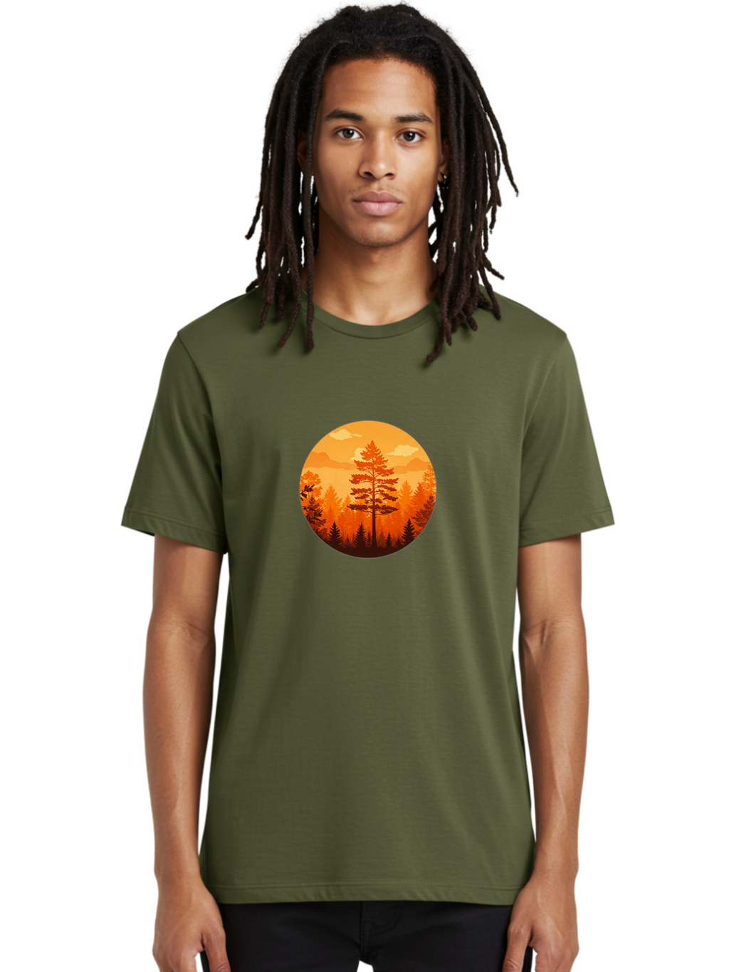 Tree-Silhouette Men'S Graphic Tee, 100% Cotton, Comfortable Casual Summer Wear, Machine Washable, Vintage Camera, Old Camera, Antique Camera, Black Camera, Classic Photography, Photography Equipment, Nostalgic Device, Film Camera, Camera Art Baf604