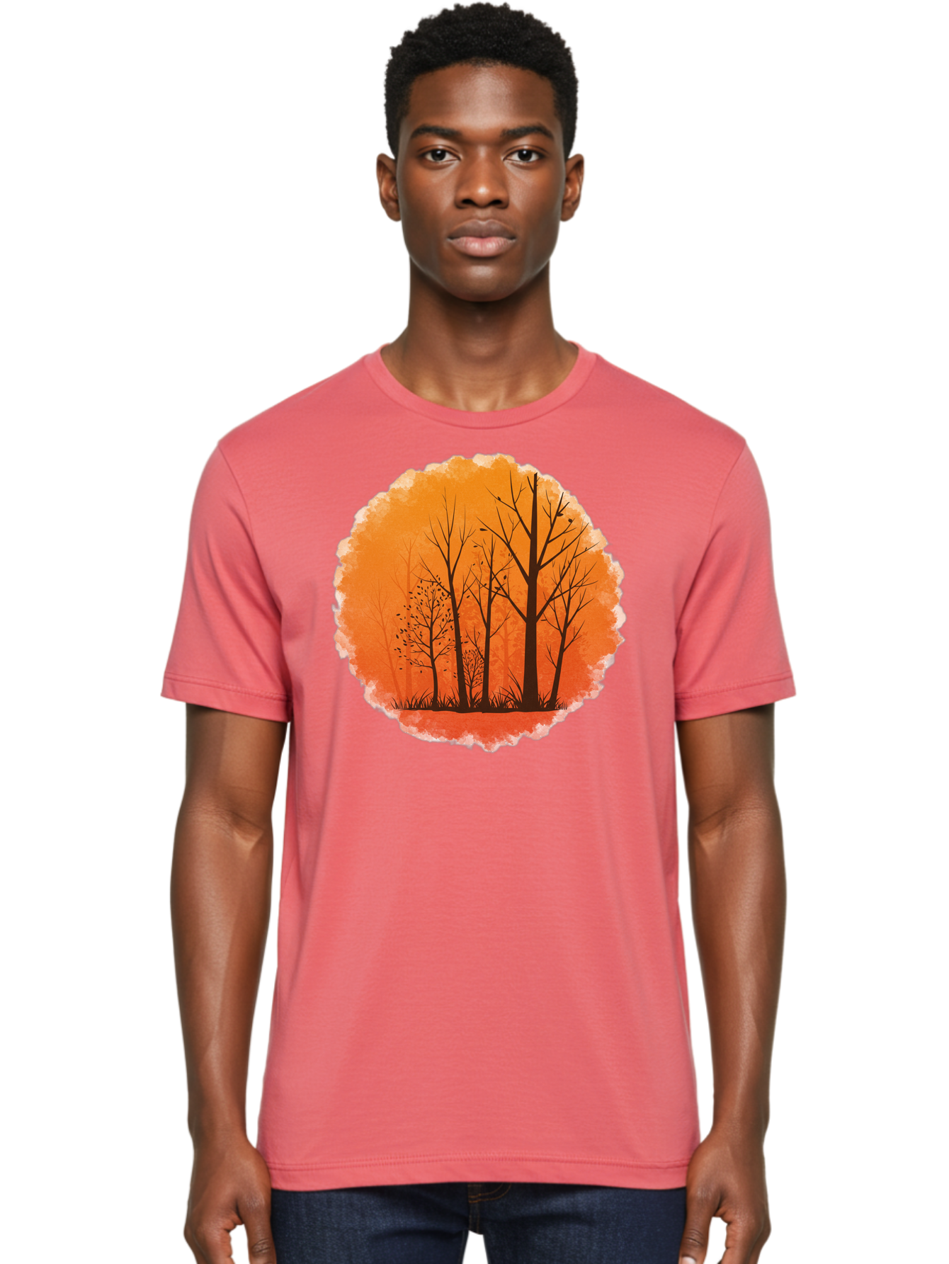 Trees-Silhouette Men'S Graphic Tee, 100% Cotton, Comfortable Casual Summer Wear, Machine Washable, Vintage Camera, Old Camera, Antique Camera, Black Camera, Classic Photography, Photography Equipment, Nostalgic Device, Film Camera, Camera Art Baf605