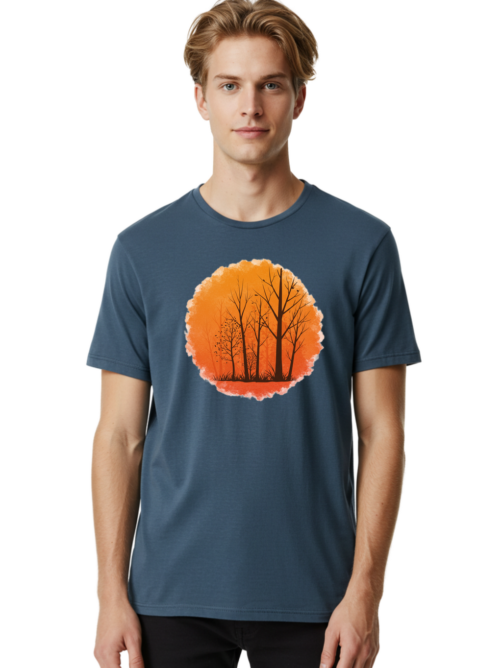 Trees-Silhouette Men'S Graphic Tee, 100% Cotton, Comfortable Casual Summer Wear, Machine Washable, Vintage Camera, Old Camera, Antique Camera, Black Camera, Classic Photography, Photography Equipment, Nostalgic Device, Film Camera, Camera Art Baf605