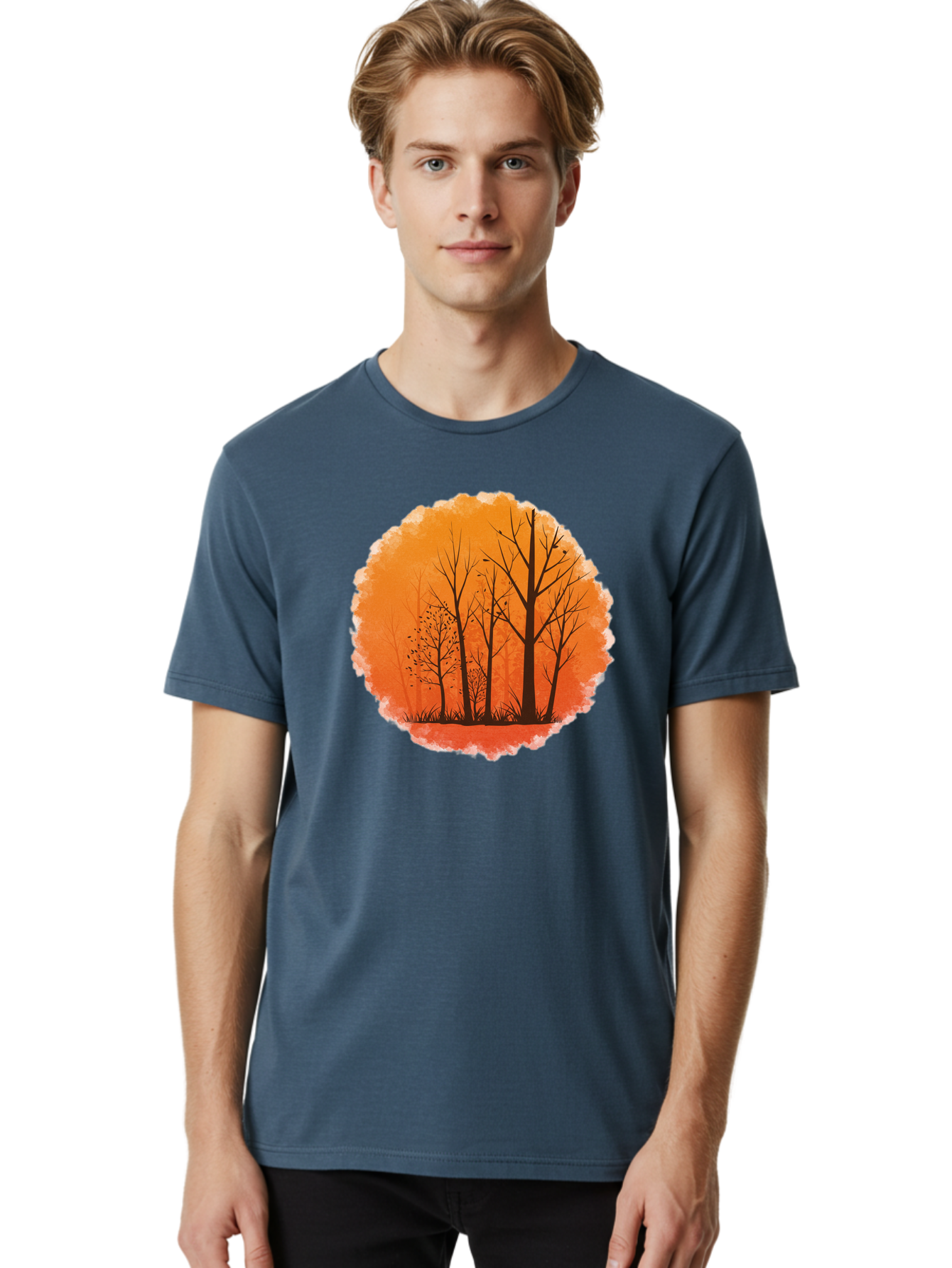 Trees-Silhouette Men'S Graphic Tee, 100% Cotton, Comfortable Casual Summer Wear, Machine Washable, Vintage Camera, Old Camera, Antique Camera, Black Camera, Classic Photography, Photography Equipment, Nostalgic Device, Film Camera, Camera Art Baf605
