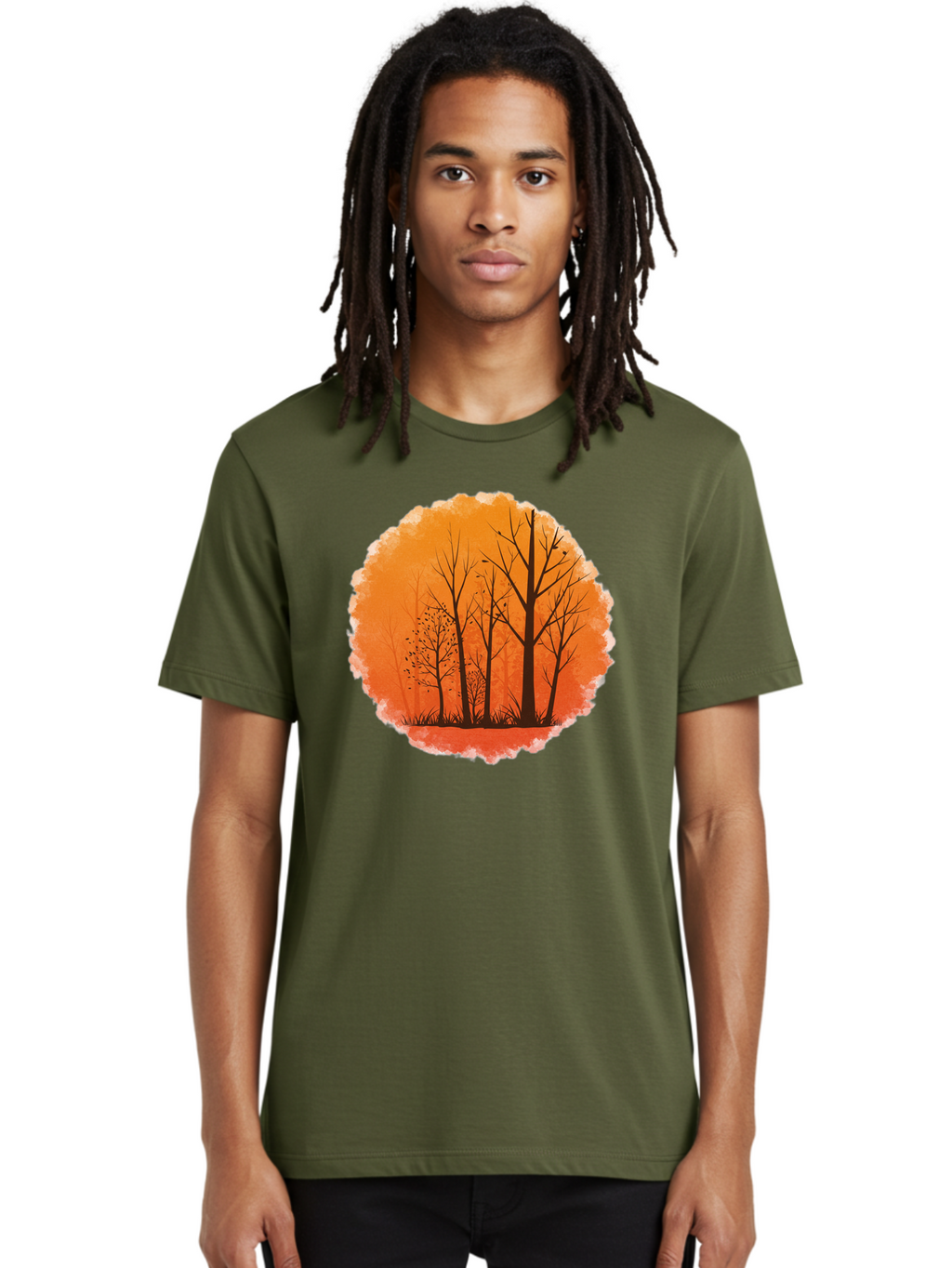 Trees-Silhouette Men'S Graphic Tee, 100% Cotton, Comfortable Casual Summer Wear, Machine Washable, Vintage Camera, Old Camera, Antique Camera, Black Camera, Classic Photography, Photography Equipment, Nostalgic Device, Film Camera, Camera Art Baf605