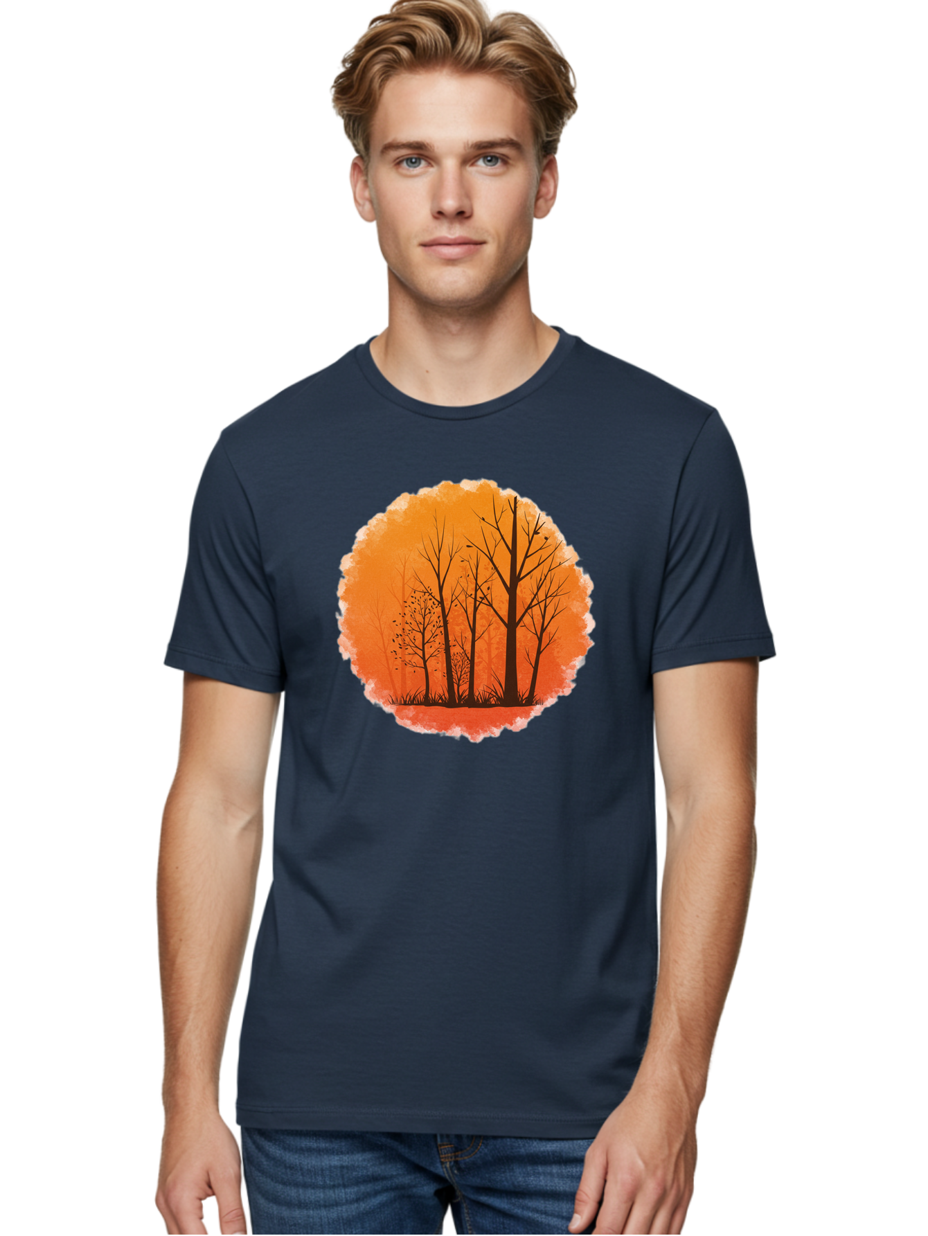 Trees-Silhouette Men'S Graphic Tee, 100% Cotton, Comfortable Casual Summer Wear, Machine Washable, Vintage Camera, Old Camera, Antique Camera, Black Camera, Classic Photography, Photography Equipment, Nostalgic Device, Film Camera, Camera Art Baf605