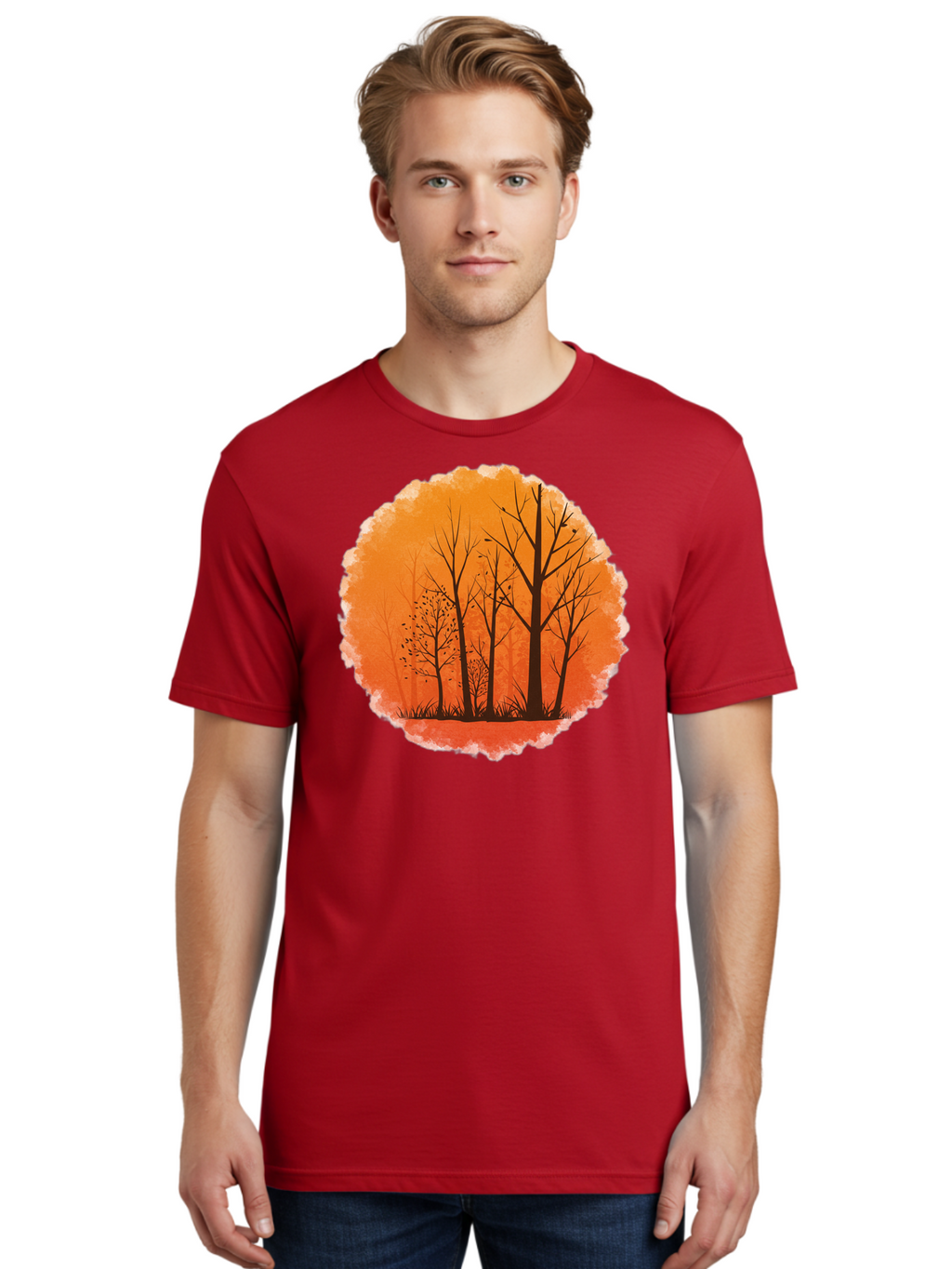 Trees-Silhouette Men'S Graphic Tee, 100% Cotton, Comfortable Casual Summer Wear, Machine Washable, Vintage Camera, Old Camera, Antique Camera, Black Camera, Classic Photography, Photography Equipment, Nostalgic Device, Film Camera, Camera Art Baf605