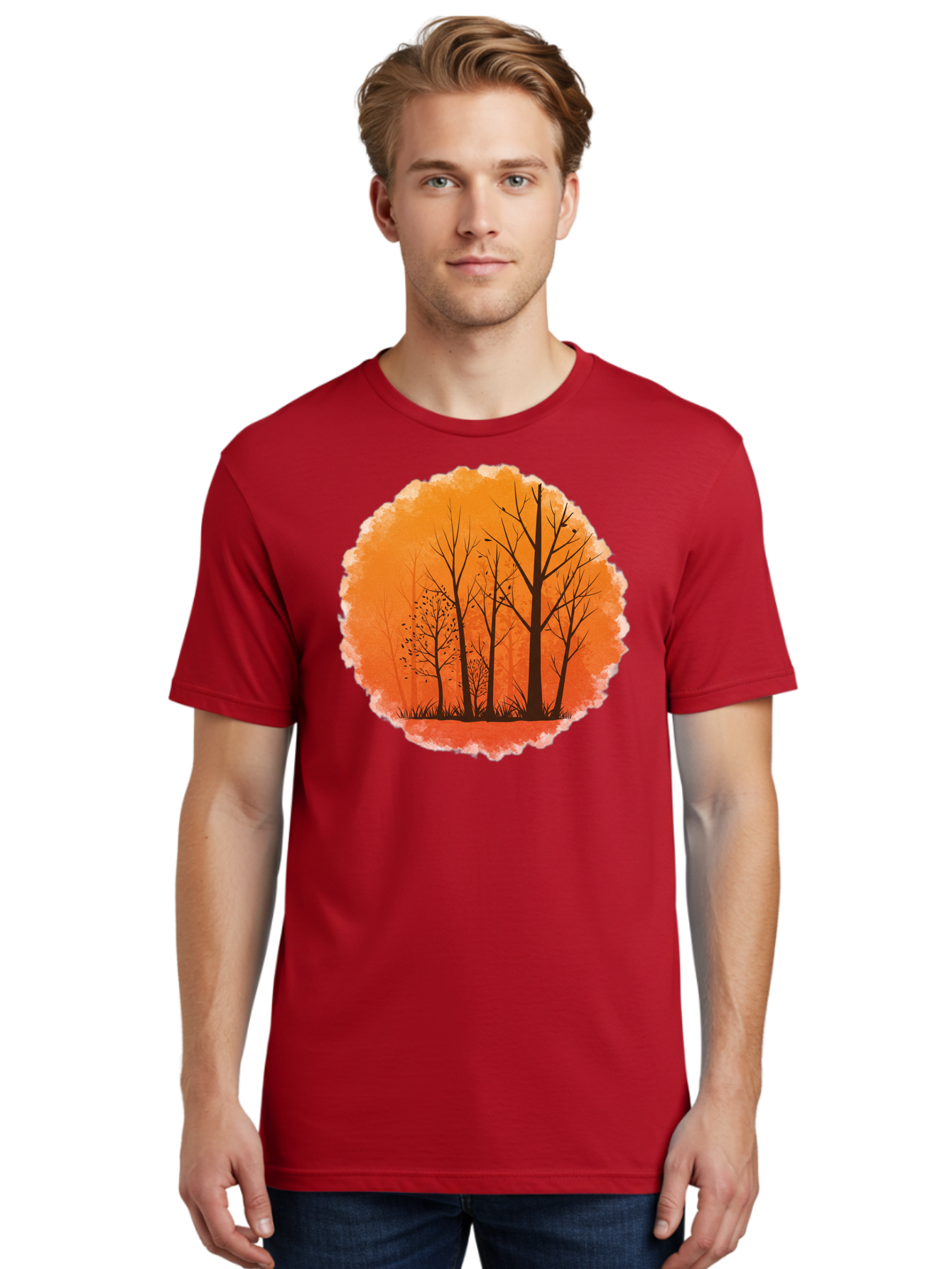 Trees-Silhouette Men'S Graphic Tee, 100% Cotton, Comfortable Casual Summer Wear, Machine Washable, Vintage Camera, Old Camera, Antique Camera, Black Camera, Classic Photography, Photography Equipment, Nostalgic Device, Film Camera, Camera Art Baf605