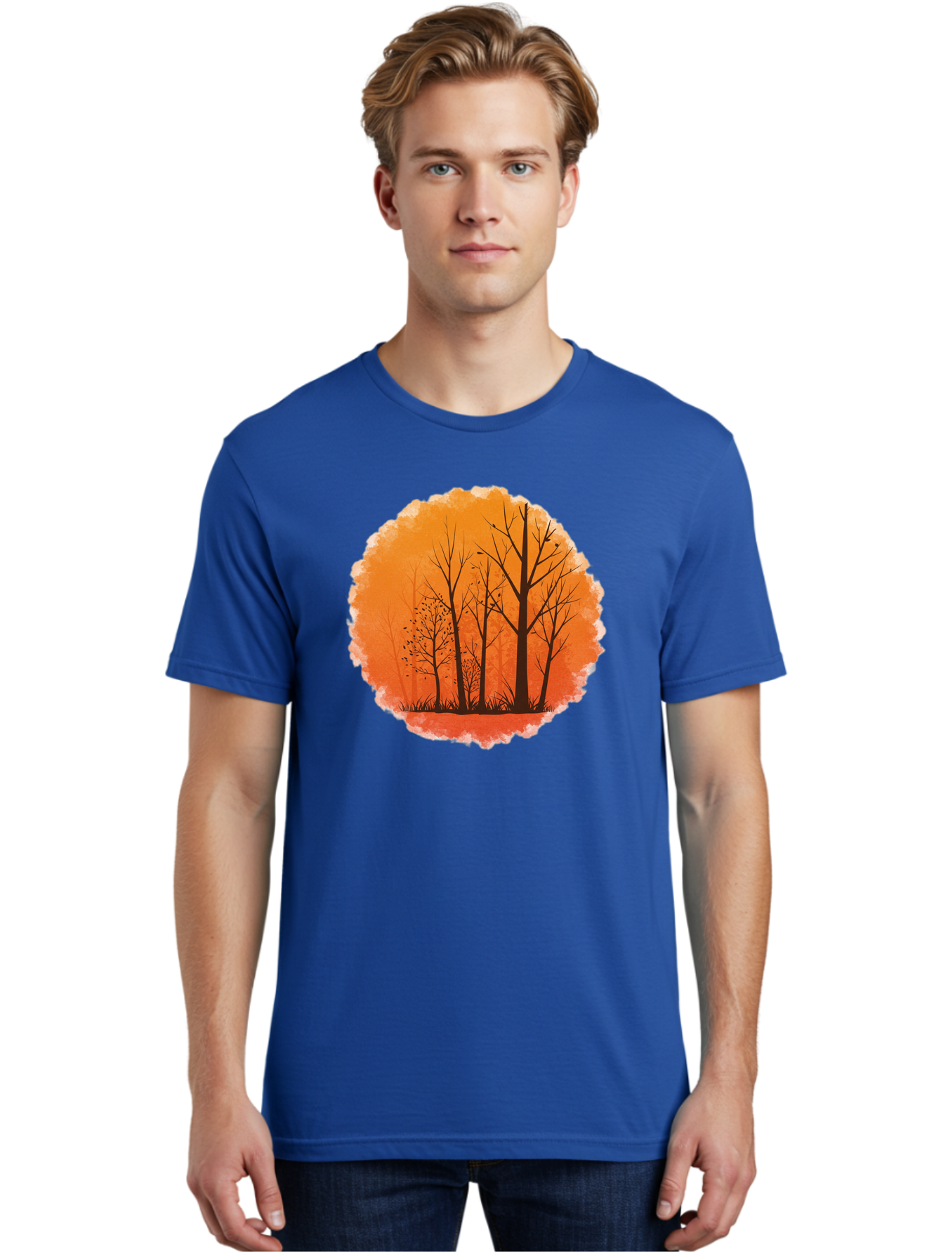 Trees-Silhouette Men'S Graphic Tee, 100% Cotton, Comfortable Casual Summer Wear, Machine Washable, Vintage Camera, Old Camera, Antique Camera, Black Camera, Classic Photography, Photography Equipment, Nostalgic Device, Film Camera, Camera Art Baf605