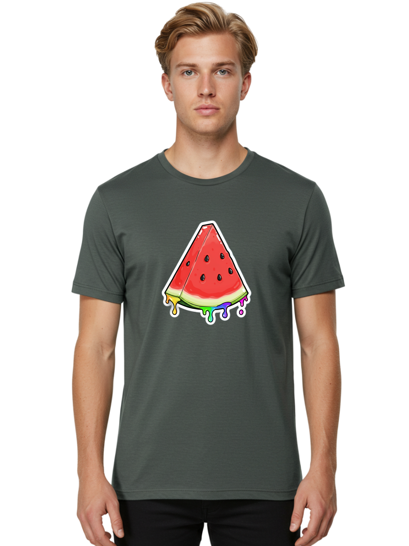 Triangular-Watermelon-Slice Men'S Graphic Tee, 100% Cotton, Comfortable Casual Summer Wear, Machine Washable, Vintage Camera, Old Camera, Antique Camera, Black Camera, Classic Photography, Photography Equipment, Nostalgic Device, Film Camera, Baf606