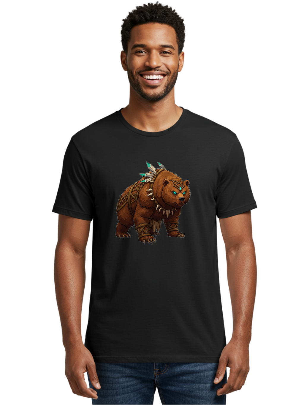 Tribal-Bear Men'S Graphic Tee, 100% Cotton, Comfortable Casual Summer Wear, Machine Washable, Vintage Camera, Old Camera, Antique Camera, Black Camera, Classic Photography, Photography Equipment, Nostalgic Device, Film Camera, Camera Art Baf607