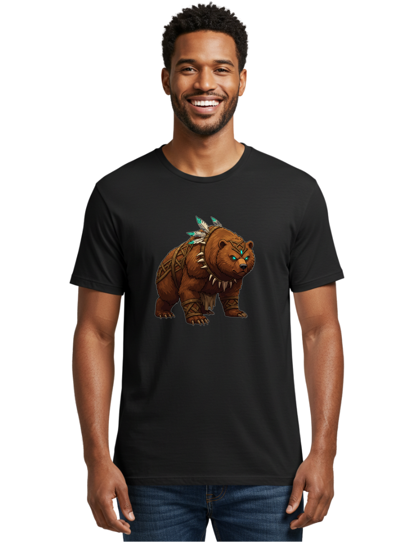 Tribal-Bear Men'S Graphic Tee, 100% Cotton, Comfortable Casual Summer Wear, Machine Washable, Vintage Camera, Old Camera, Antique Camera, Black Camera, Classic Photography, Photography Equipment, Nostalgic Device, Film Camera, Camera Art Baf607