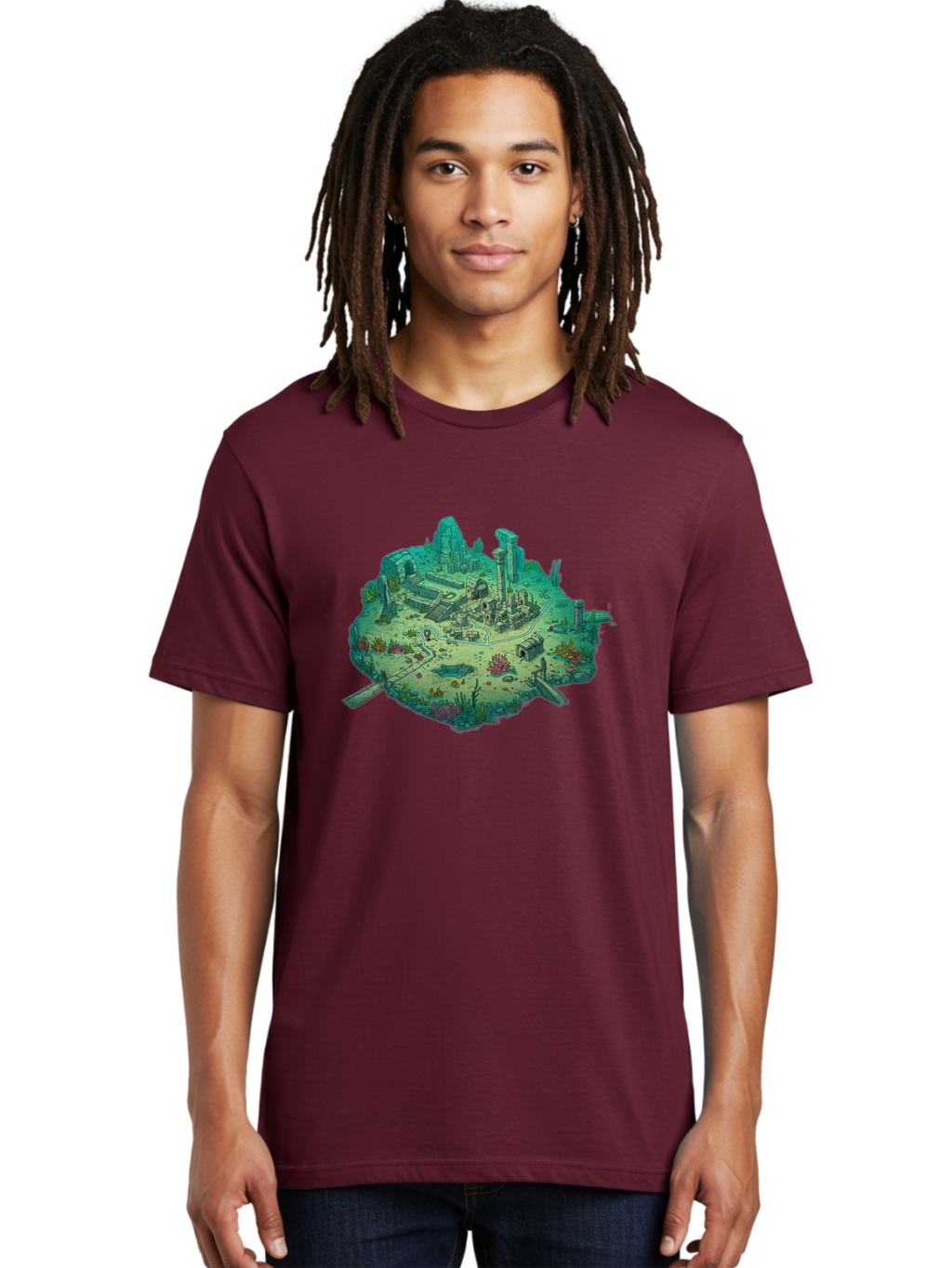 Underwater-City-Ruins Men'S Graphic Tee, 100% Cotton, Comfortable Casual Summer Wear, Machine Washable, Vintage Camera, Old Camera, Antique Camera, Black Camera, Classic Photography, Photography Equipment, Nostalgic Device, Film Camera, Baf610