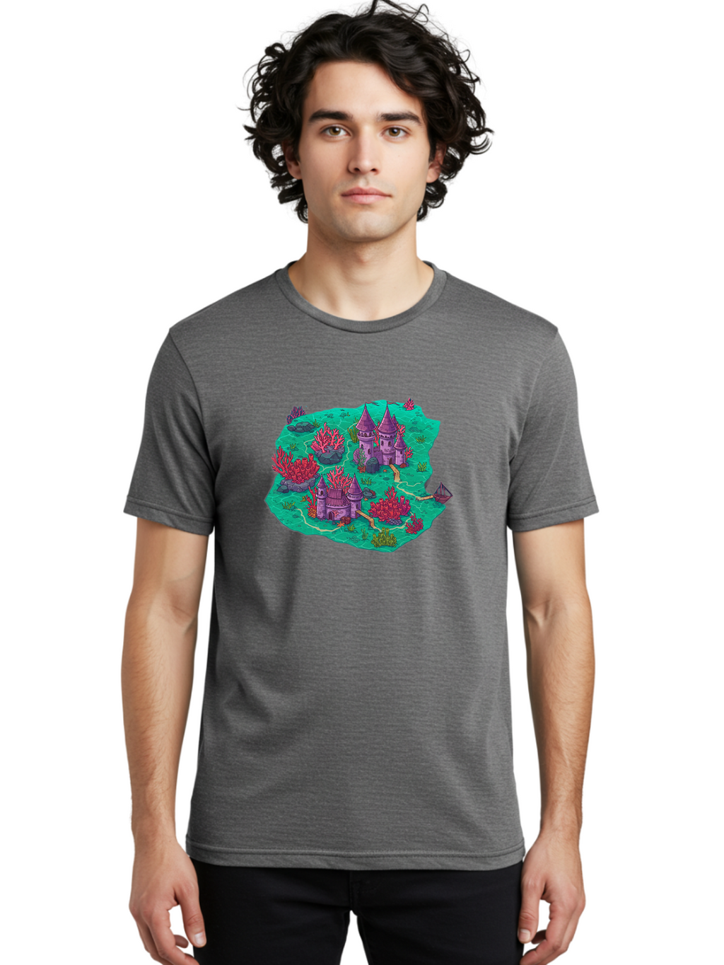 Underwater-Isometric-Castle Men'S Graphic Tee, 100% Cotton, Comfortable Casual Summer Wear, Machine Washable, Vintage Camera, Old Camera, Antique Camera, Black Camera, Classic Photography, Photography Equipment, Nostalgic Device, Film Camera, Baf611