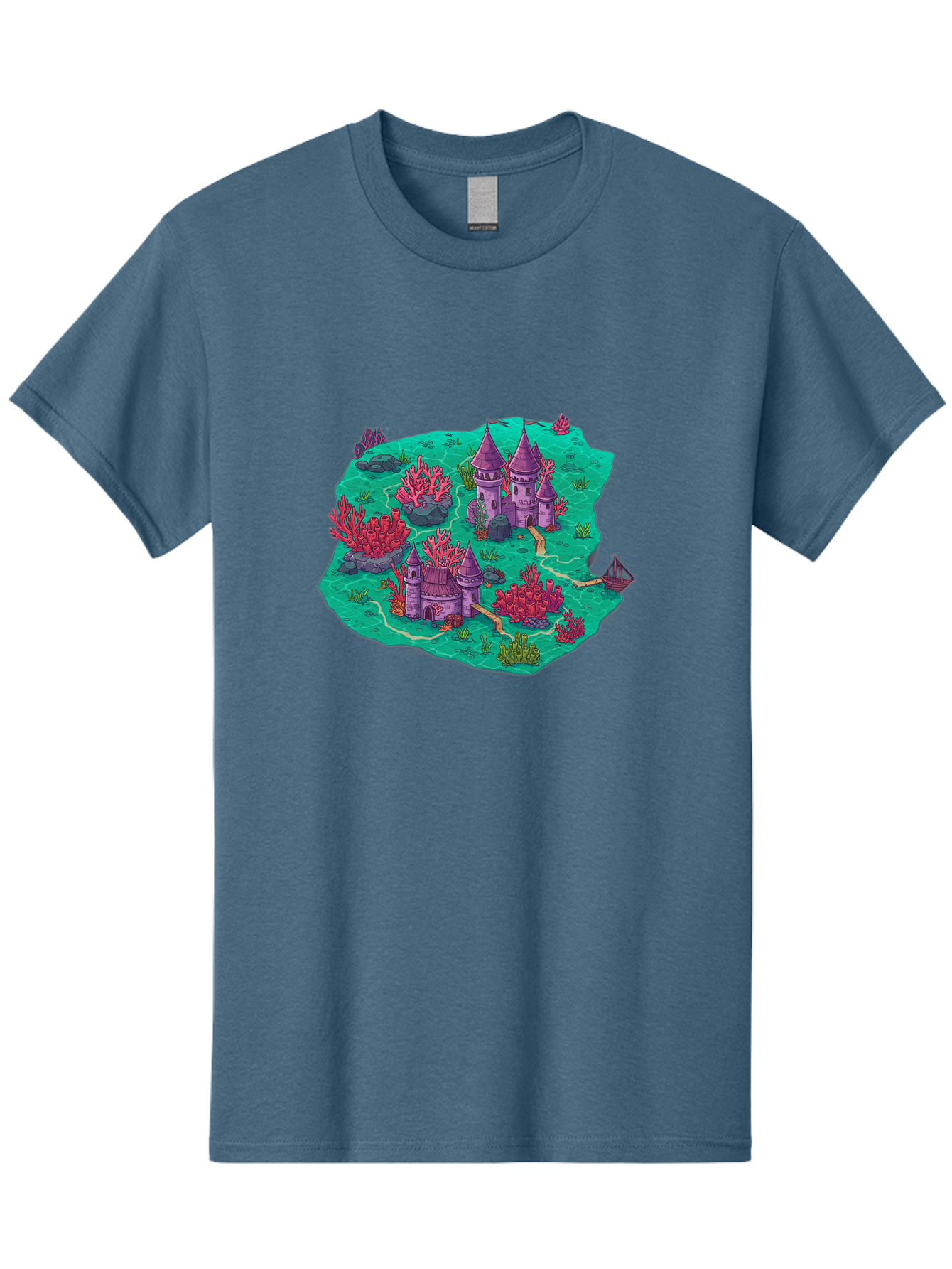 Underwater-Isometric-Castle Men'S Graphic Tee, 100% Cotton, Comfortable Casual Summer Wear, Machine Washable, Vintage Camera, Old Camera, Antique Camera, Black Camera, Classic Photography, Photography Equipment, Nostalgic Device, Film Camera, Baf611
