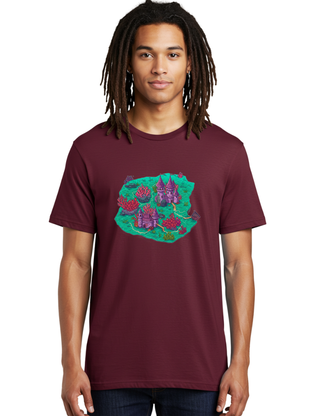 Underwater-Isometric-Castle Men'S Graphic Tee, 100% Cotton, Comfortable Casual Summer Wear, Machine Washable, Vintage Camera, Old Camera, Antique Camera, Black Camera, Classic Photography, Photography Equipment, Nostalgic Device, Film Camera, Baf611