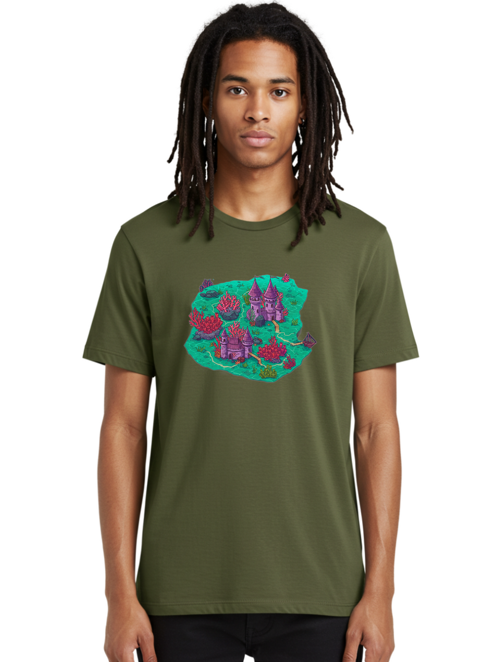Underwater-Isometric-Castle Men'S Graphic Tee, 100% Cotton, Comfortable Casual Summer Wear, Machine Washable, Vintage Camera, Old Camera, Antique Camera, Black Camera, Classic Photography, Photography Equipment, Nostalgic Device, Film Camera, Baf611