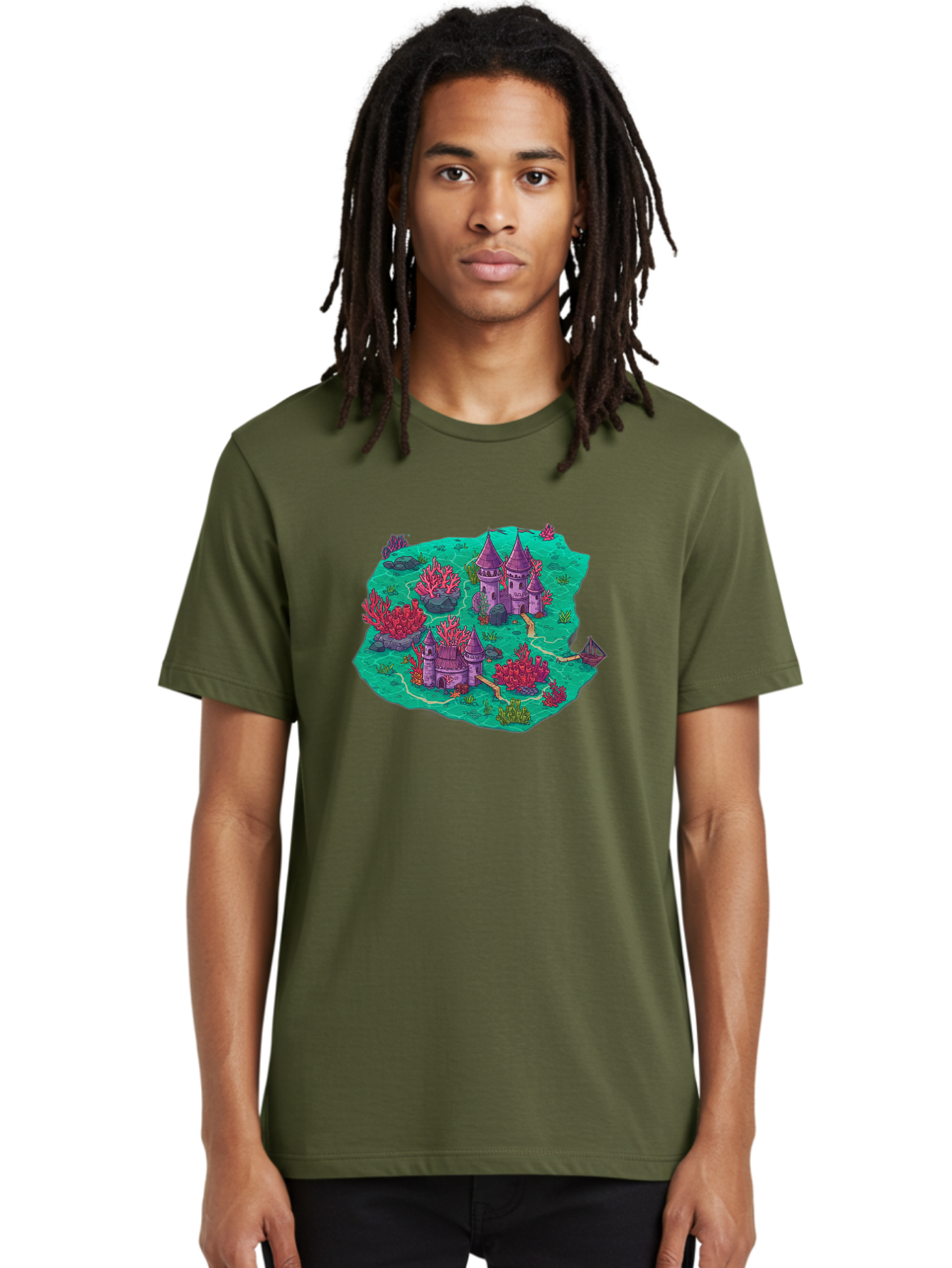 Underwater-Isometric-Castle Men'S Graphic Tee, 100% Cotton, Comfortable Casual Summer Wear, Machine Washable, Vintage Camera, Old Camera, Antique Camera, Black Camera, Classic Photography, Photography Equipment, Nostalgic Device, Film Camera, Baf611