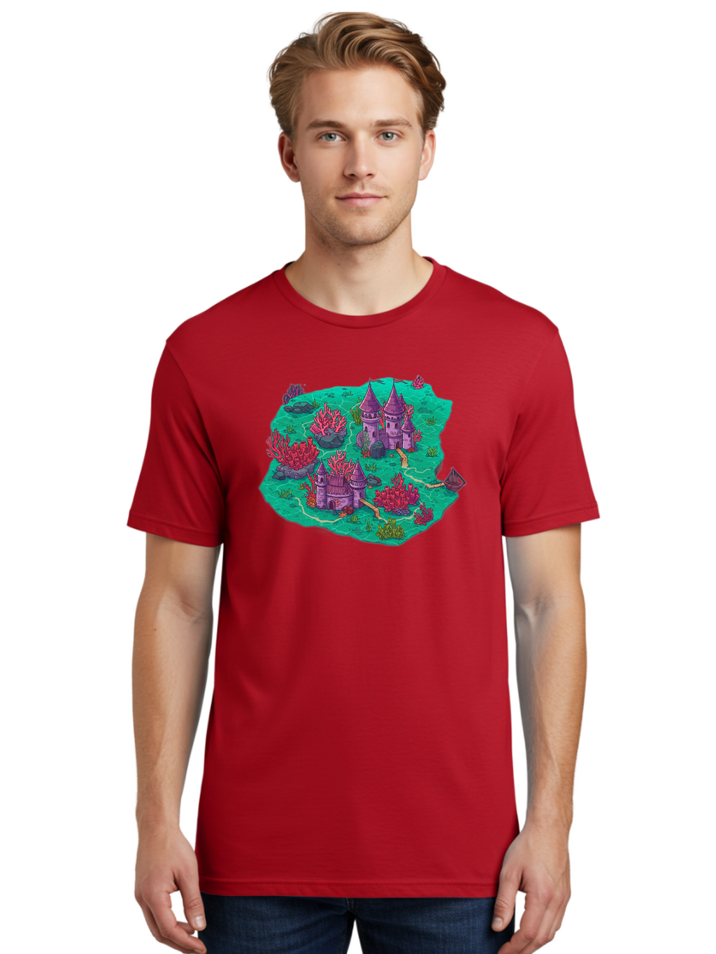 Underwater-Isometric-Castle Men'S Graphic Tee, 100% Cotton, Comfortable Casual Summer Wear, Machine Washable, Vintage Camera, Old Camera, Antique Camera, Black Camera, Classic Photography, Photography Equipment, Nostalgic Device, Film Camera, Baf611