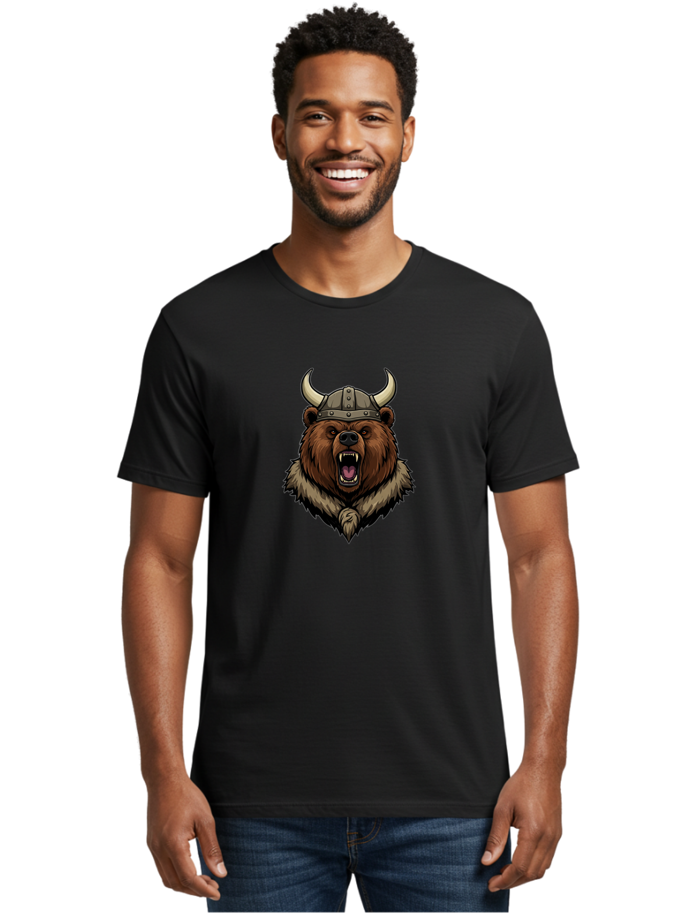 Viking-Bear-1 Men'S Graphic Tee, 100% Cotton, Comfortable Casual Summer Wear, Machine Washable, Vintage Camera, Old Camera, Antique Camera, Black Camera, Classic Photography, Photography Equipment, Nostalgic Device, Film Camera, Camera Art Baf616