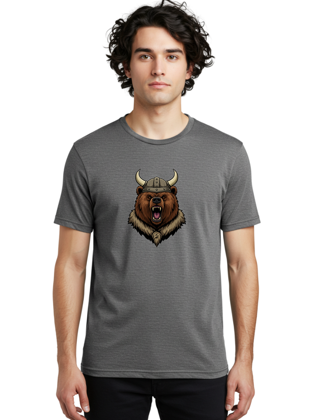 Viking-Bear-1 Men'S Graphic Tee, 100% Cotton, Comfortable Casual Summer Wear, Machine Washable, Vintage Camera, Old Camera, Antique Camera, Black Camera, Classic Photography, Photography Equipment, Nostalgic Device, Film Camera, Camera Art Baf616