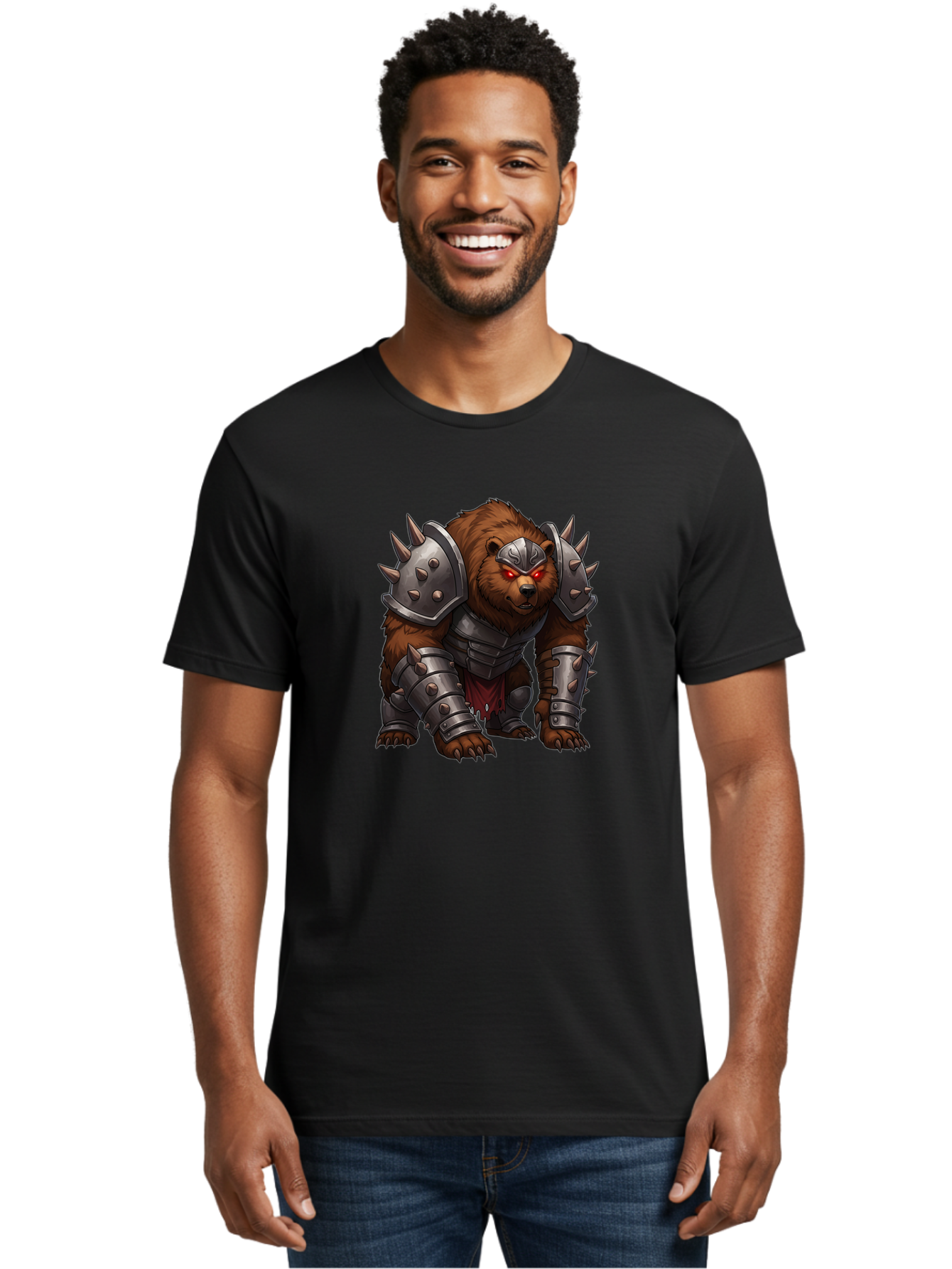 Warrior-Bear-1 Men'S Graphic Tee, 100% Cotton, Comfortable Casual Summer Wear, Machine Washable, Vintage Camera, Old Camera, Antique Camera, Black Camera, Classic Photography, Photography Equipment, Nostalgic Device, Film Camera, Camera Art Baf618