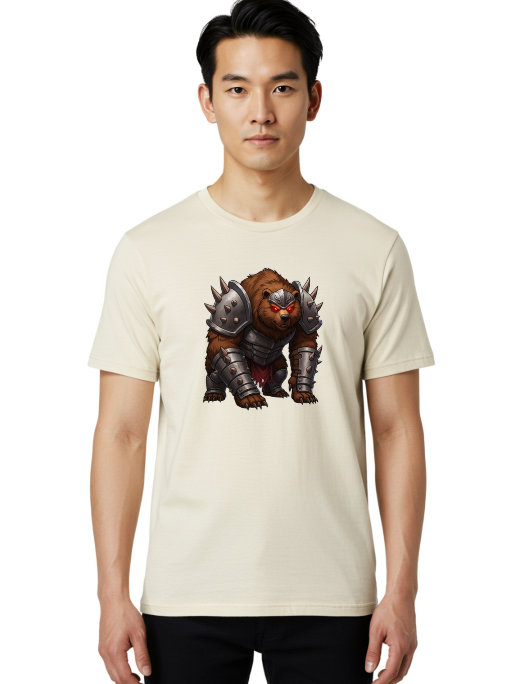 Warrior-Bear-1 Men'S Graphic Tee, 100% Cotton, Comfortable Casual Summer Wear, Machine Washable, Vintage Camera, Old Camera, Antique Camera, Black Camera, Classic Photography, Photography Equipment, Nostalgic Device, Film Camera, Camera Art Baf618