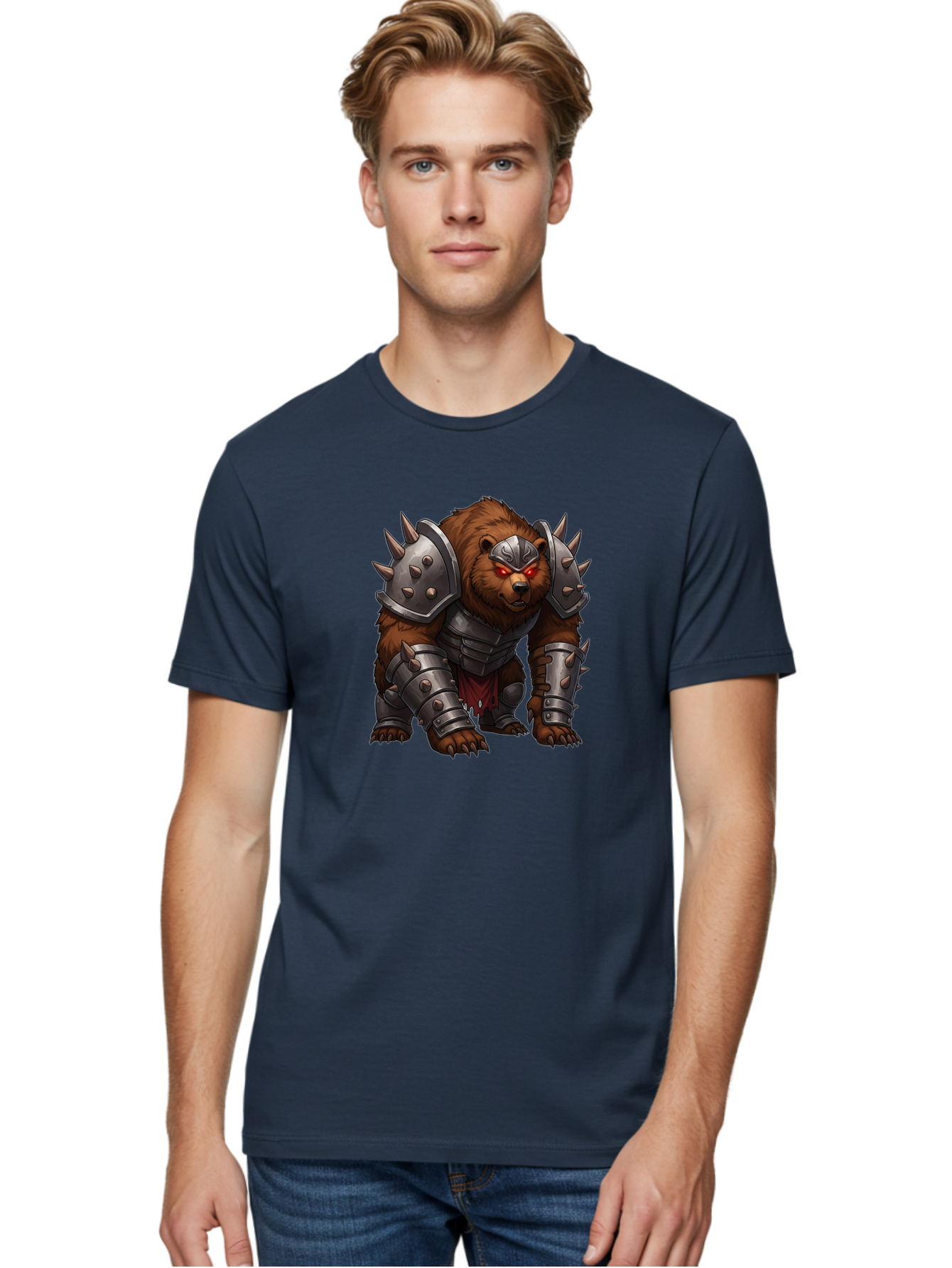 Warrior-Bear-1 Men'S Graphic Tee, 100% Cotton, Comfortable Casual Summer Wear, Machine Washable, Vintage Camera, Old Camera, Antique Camera, Black Camera, Classic Photography, Photography Equipment, Nostalgic Device, Film Camera, Camera Art Baf618
