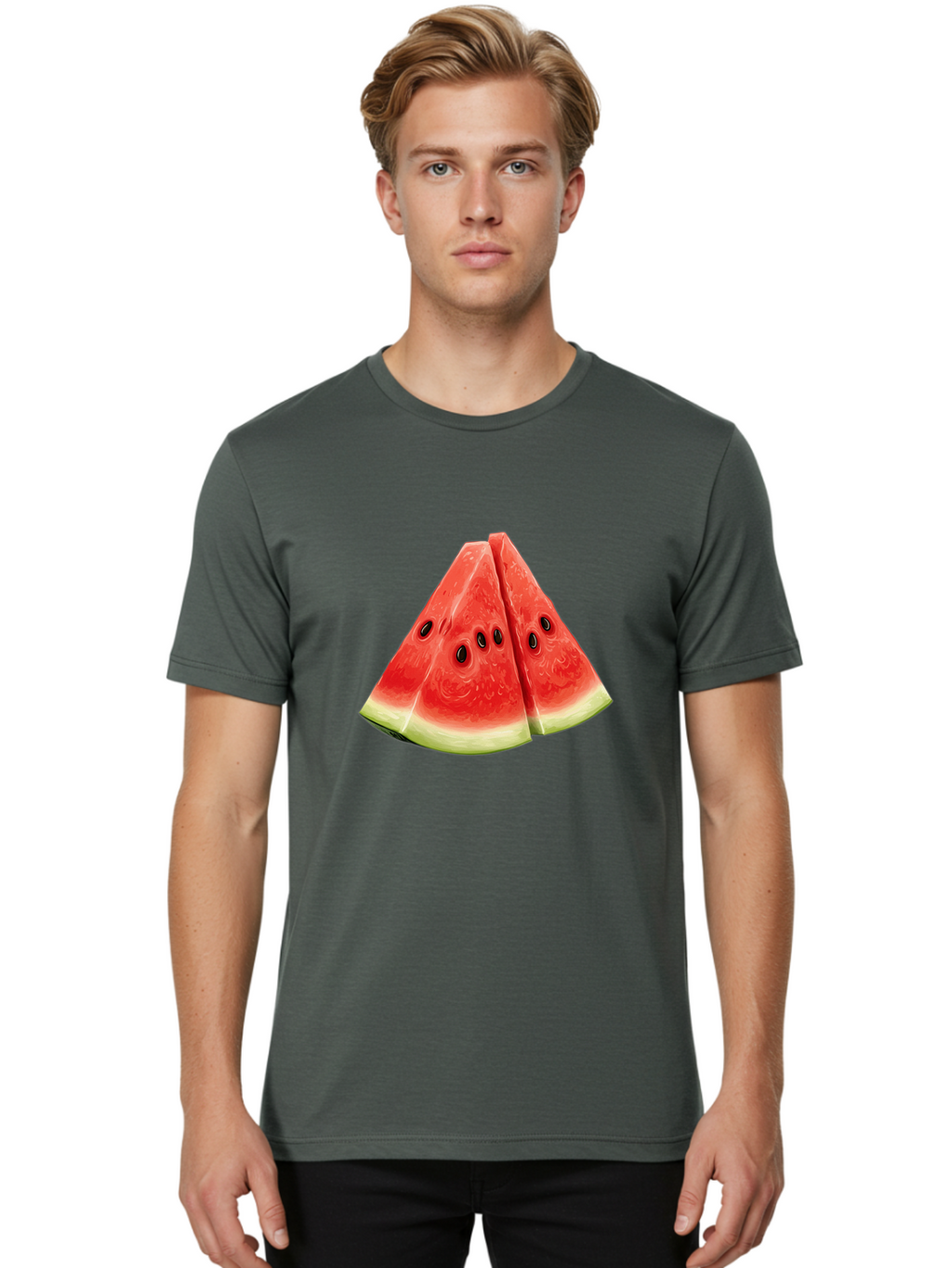 Watermelon-Slices Men'S Graphic Tee, 100% Cotton, Comfortable Casual Summer Wear, Machine Washable, Vintage Camera, Old Camera, Antique Camera, Black Camera, Classic Photography, Photography Equipment, Nostalgic Device, Film Camera, Camera Art Baf643