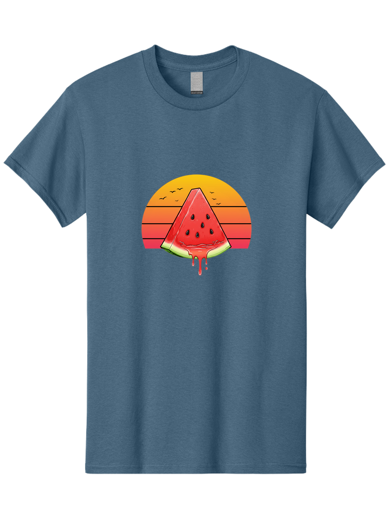 Watermelon-Sunset Men'S Graphic Tee, 100% Cotton, Comfortable Casual Summer Wear, Machine Washable, Vintage Camera, Old Camera, Antique Camera, Black Camera, Classic Photography, Photography Equipment, Nostalgic Device, Film Camera, Camera Art Baf644
