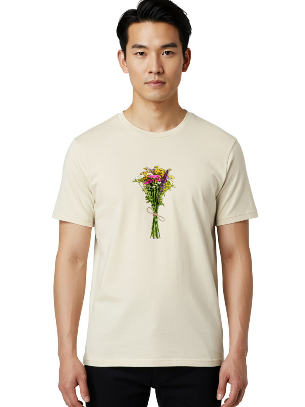 Wildflower-Bouquet-10 Men'S Graphic Tee, 100% Cotton, Comfortable Casual Summer Wear, Machine Washable, Vintage Camera, Old Camera, Antique Camera, Black Camera, Classic Photography, Photography Equipment, Nostalgic Device, Film Camera, Baf650
