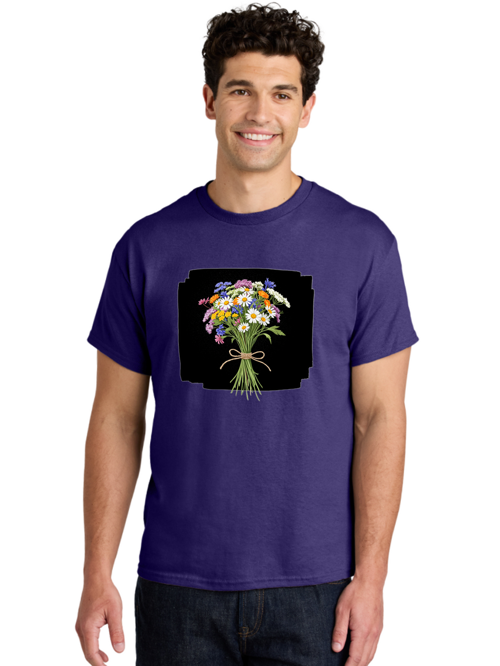 Wildflower-Bouquet-13 Men'S Graphic Tee, 100% Cotton, Comfortable Casual Summer Wear, Machine Washable, Vintage Camera, Old Camera, Antique Camera, Black Camera, Classic Photography, Photography Equipment, Nostalgic Device, Film Camera, Baf653