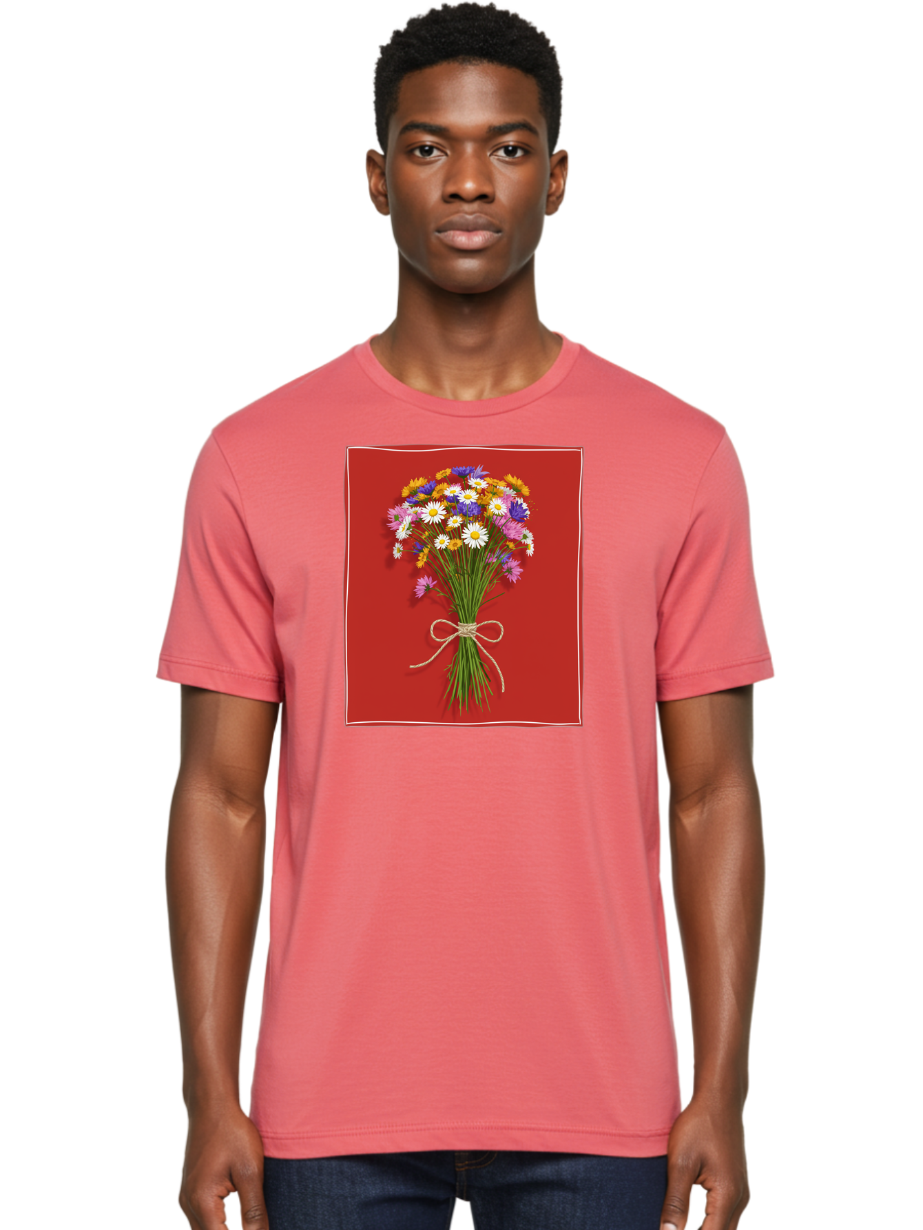 Wildflower-Bouquet-14 Men'S Graphic Tee, 100% Cotton, Comfortable Casual Summer Wear, Machine Washable, Vintage Camera, Old Camera, Antique Camera, Black Camera, Classic Photography, Photography Equipment, Nostalgic Device, Film Camera, Baf654