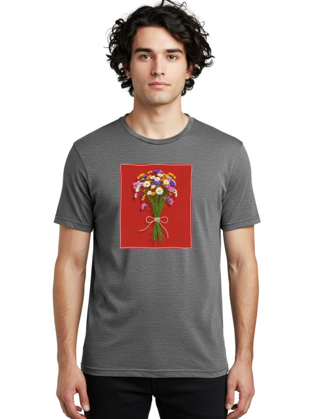 Wildflower-Bouquet-14 Men'S Graphic Tee, 100% Cotton, Comfortable Casual Summer Wear, Machine Washable, Vintage Camera, Old Camera, Antique Camera, Black Camera, Classic Photography, Photography Equipment, Nostalgic Device, Film Camera, Baf654