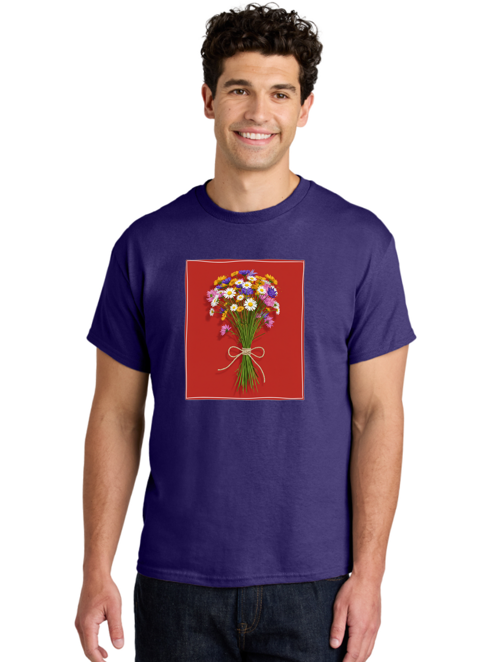 Wildflower-Bouquet-14 Men'S Graphic Tee, 100% Cotton, Comfortable Casual Summer Wear, Machine Washable, Vintage Camera, Old Camera, Antique Camera, Black Camera, Classic Photography, Photography Equipment, Nostalgic Device, Film Camera, Baf654