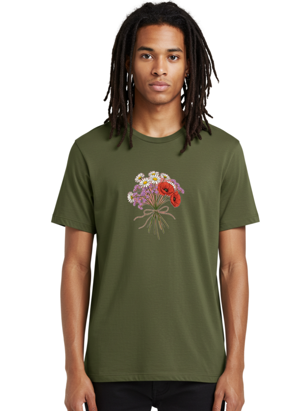 Wildflower-Bouquet-2 Men'S Graphic Tee, 100% Cotton, Comfortable Casual Summer Wear, Machine Washable, Vintage Camera, Old Camera, Antique Camera, Black Camera, Classic Photography, Photography Equipment, Nostalgic Device, Film Camera, Baf655