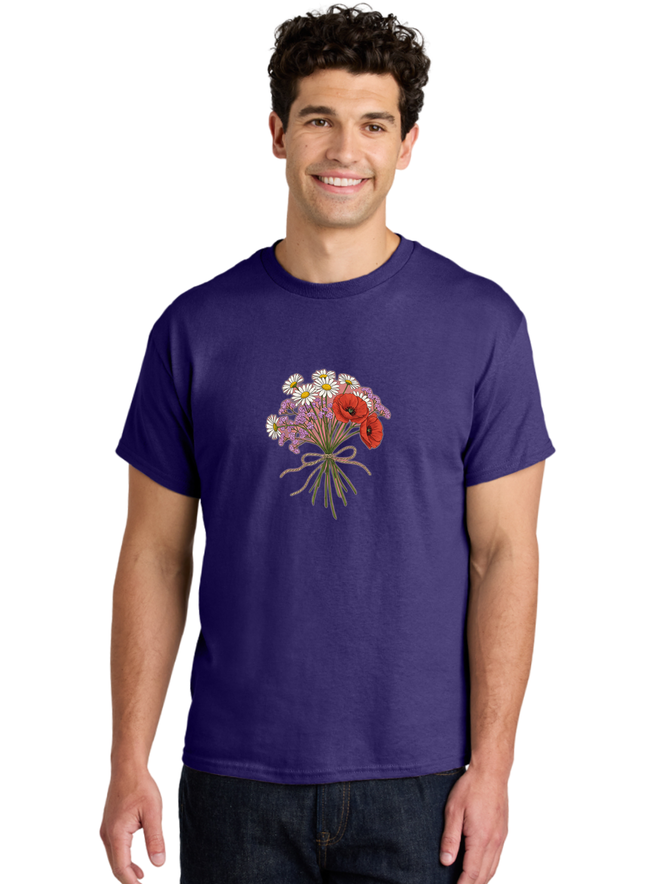 Wildflower-Bouquet-2 Men'S Graphic Tee, 100% Cotton, Comfortable Casual Summer Wear, Machine Washable, Vintage Camera, Old Camera, Antique Camera, Black Camera, Classic Photography, Photography Equipment, Nostalgic Device, Film Camera, Baf655
