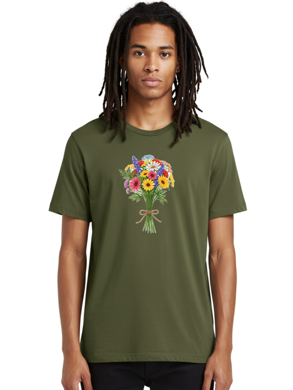 Wildflower-Bouquet-3 Men'S Graphic Tee, 100% Cotton, Comfortable Casual Summer Wear, Machine Washable, Vintage Camera, Old Camera, Antique Camera, Black Camera, Classic Photography, Photography Equipment, Nostalgic Device, Film Camera, Baf656
