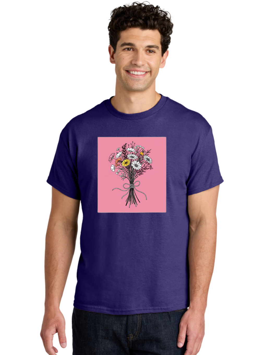 Wildflower-Bouquet-7 Men'S Graphic Tee, 100% Cotton, Comfortable Casual Summer Wear, Machine Washable, Vintage Camera, Old Camera, Antique Camera, Black Camera, Classic Photography, Photography Equipment, Nostalgic Device, Film Camera, Baf660